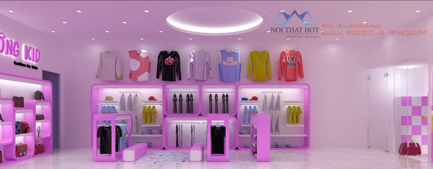thiết kế cửa hàng quần áo nữ