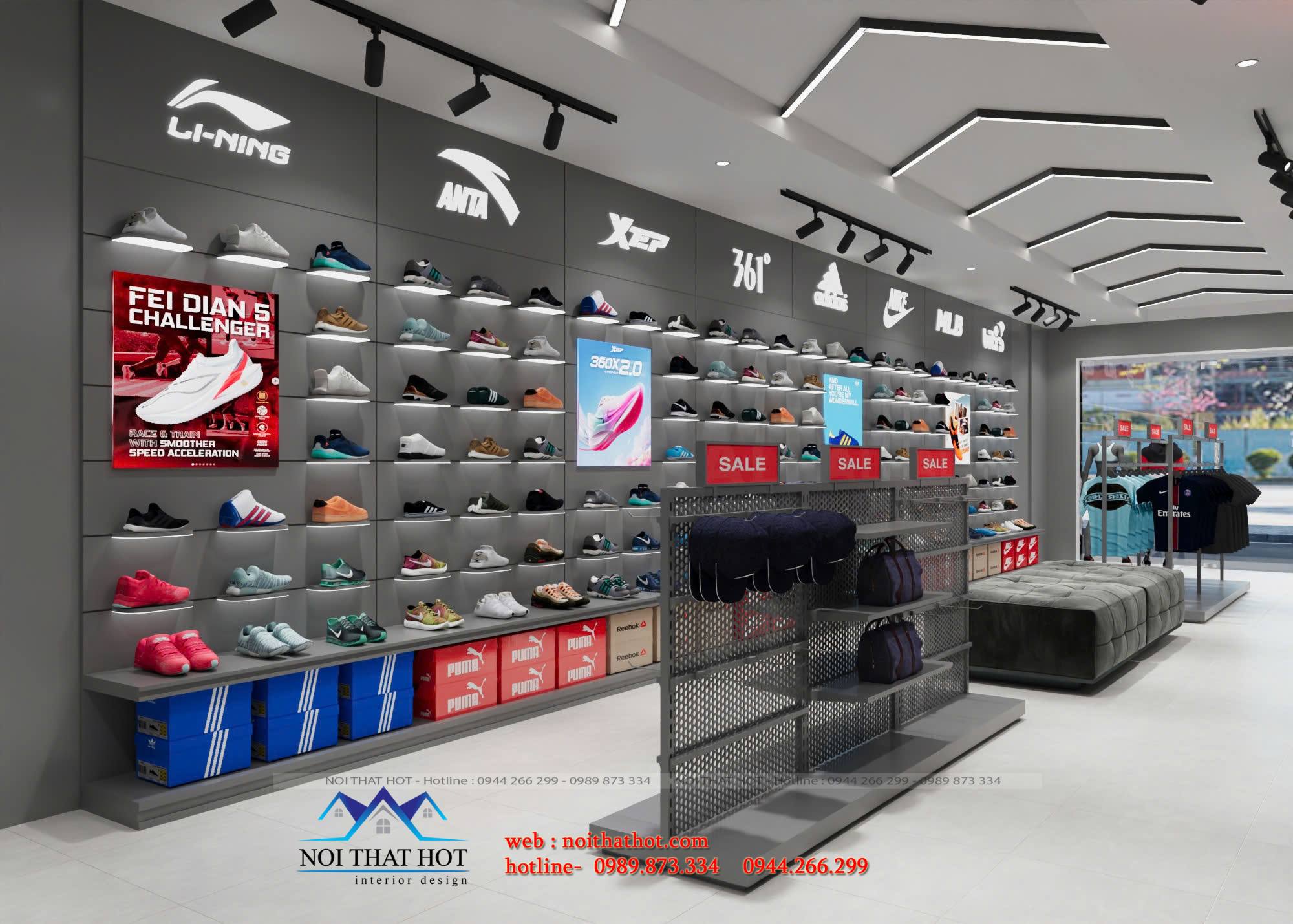 thiết kế nội thất shop thể thao