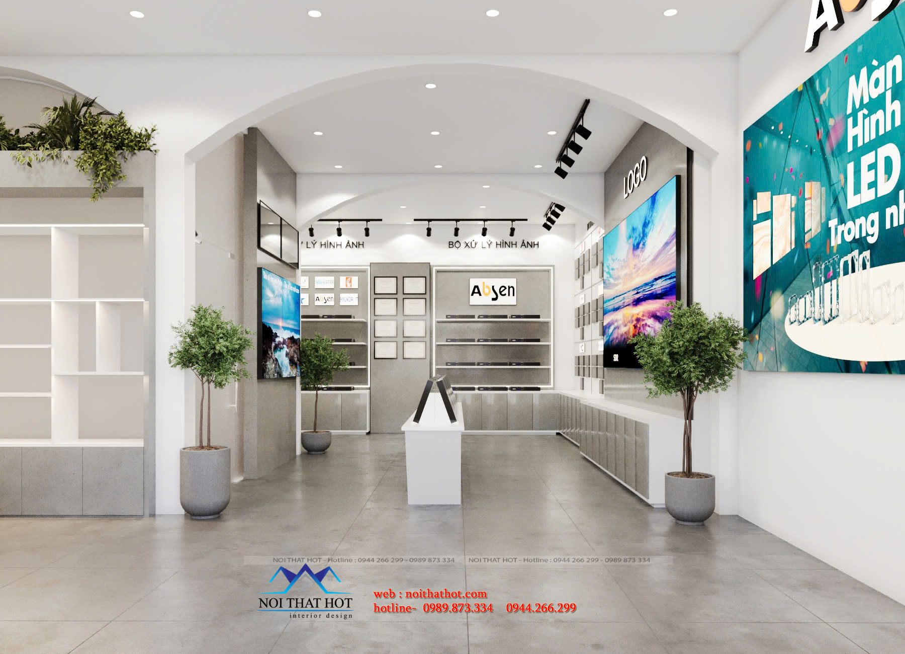 Thiết kế cửa hàng trưng bày màn hình led