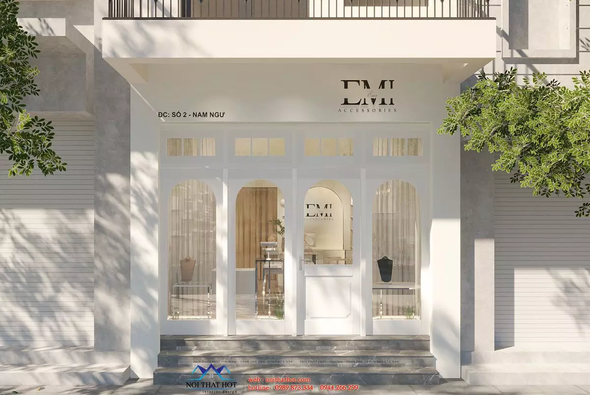 Mặt tiền cửa hàng được thiết kế tối giản, lạ mắt thiết kế mặt tiền cửa hàng