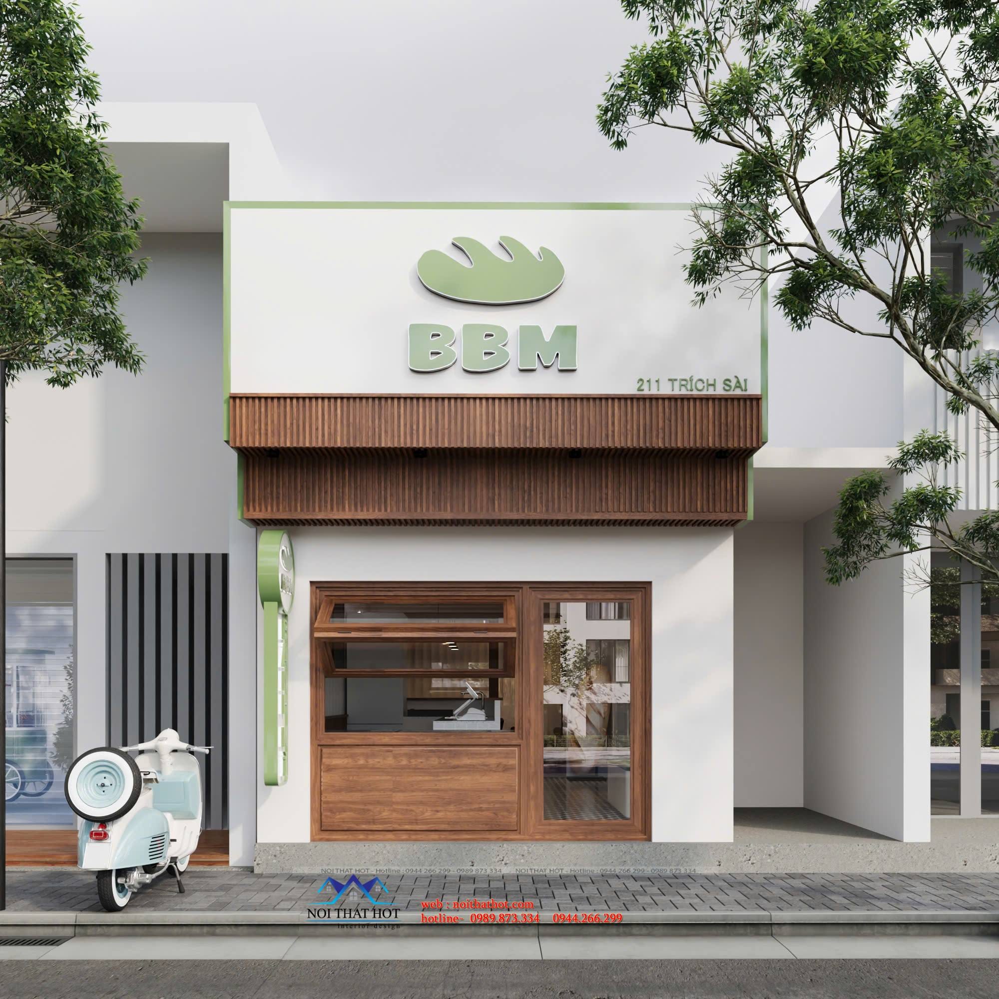 Thiết kế mặt tiền quán bánh mì