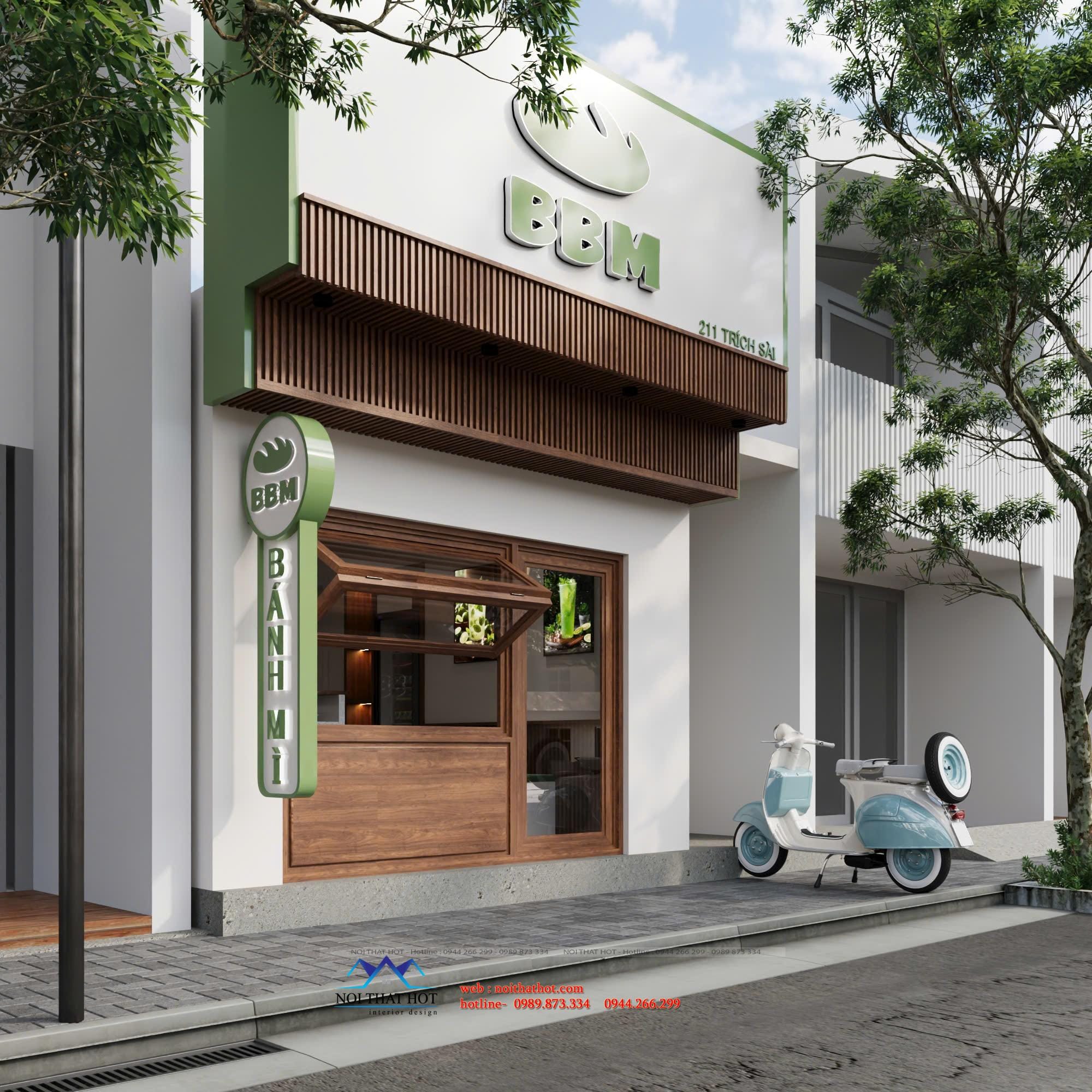 Phối màu mặt tiền cửa hàng