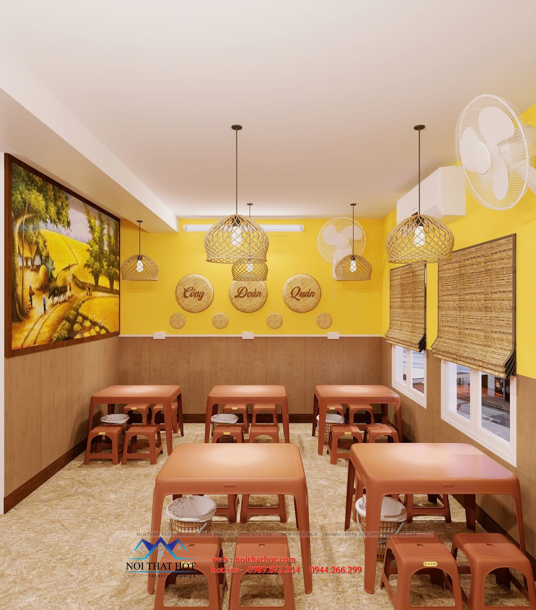 bài trí nội thất quán ăn