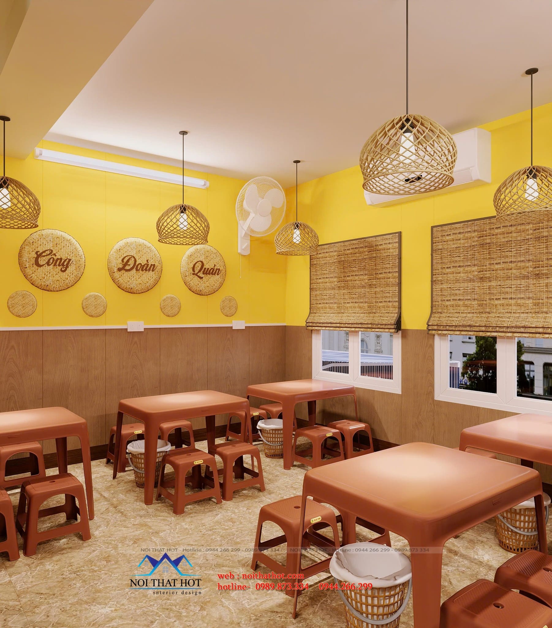 bài trí bàn ghế quấn ăn