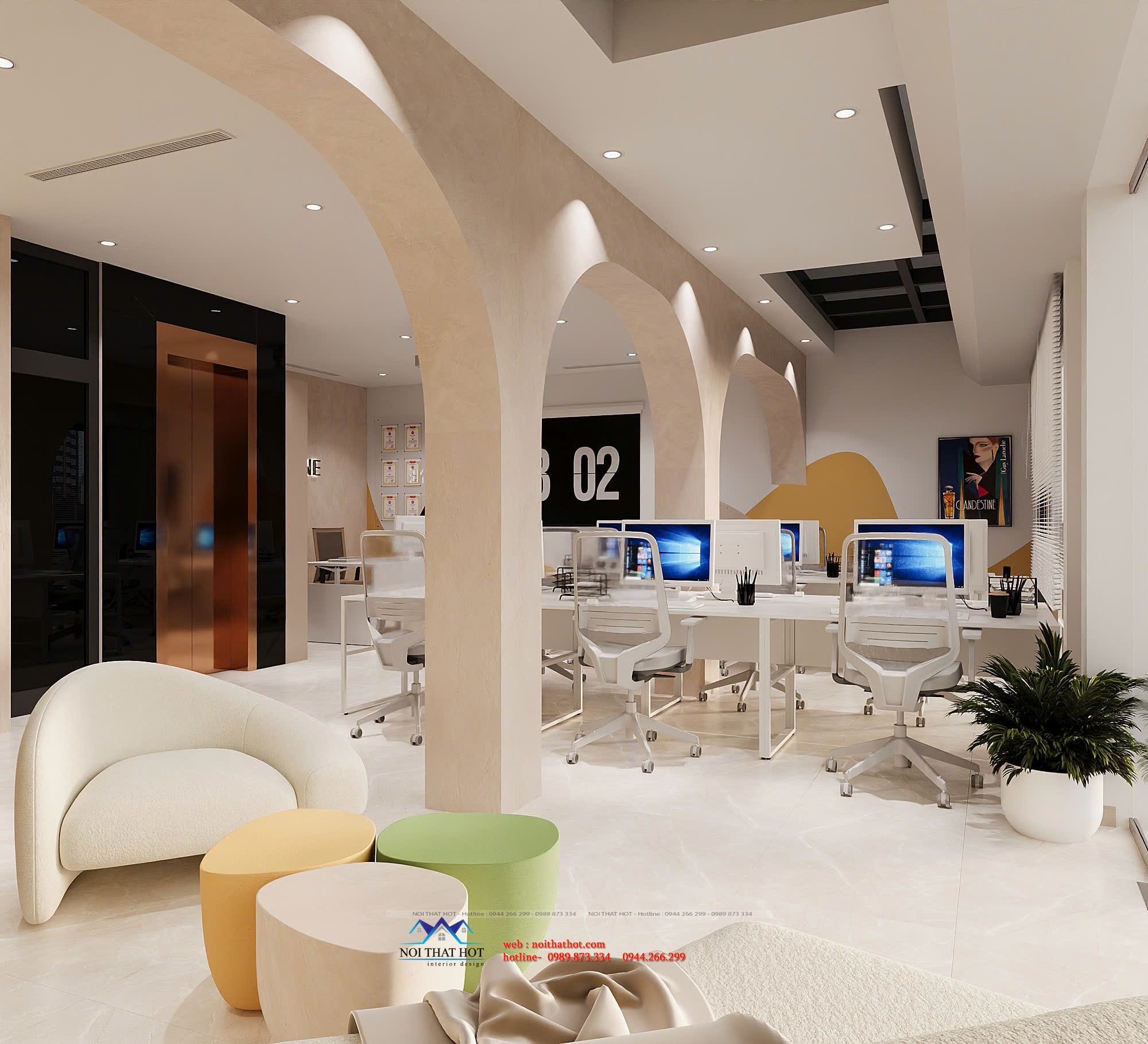 bài trí nội thất văn phòng