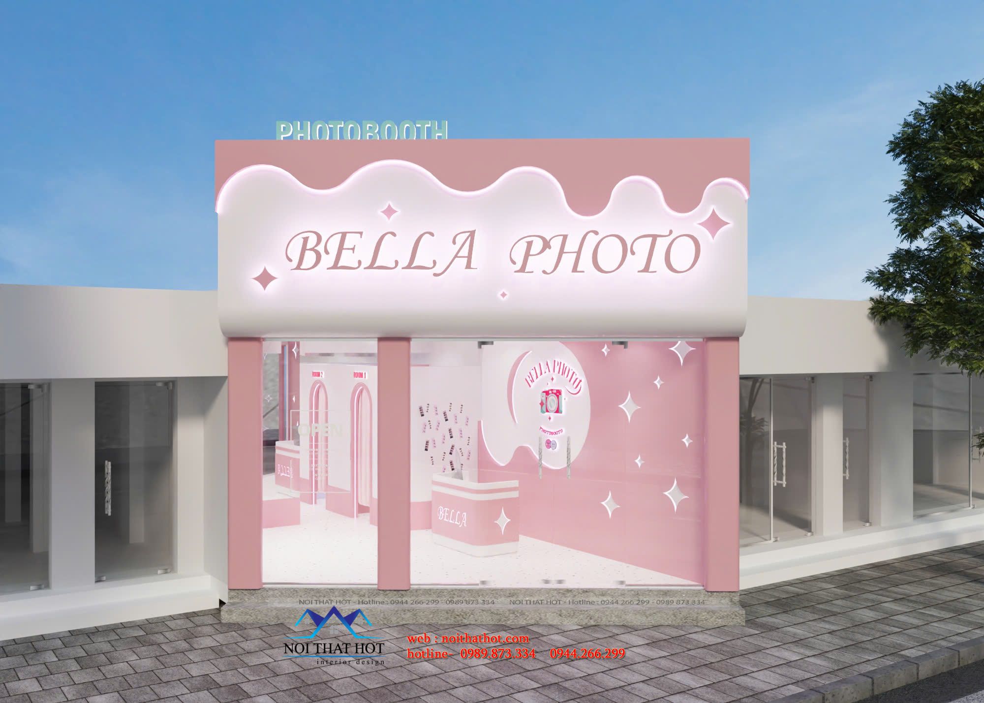 thiết kế mặt tiền photobooth