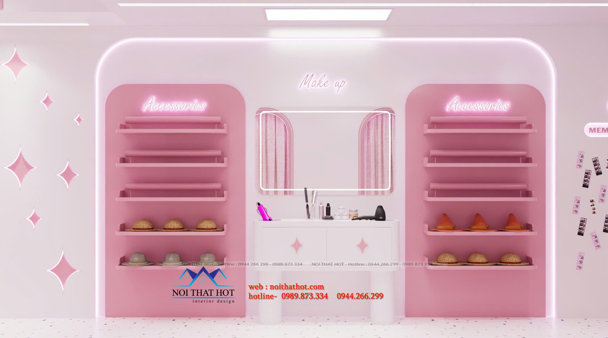 thiết kế photobooth màu hồng