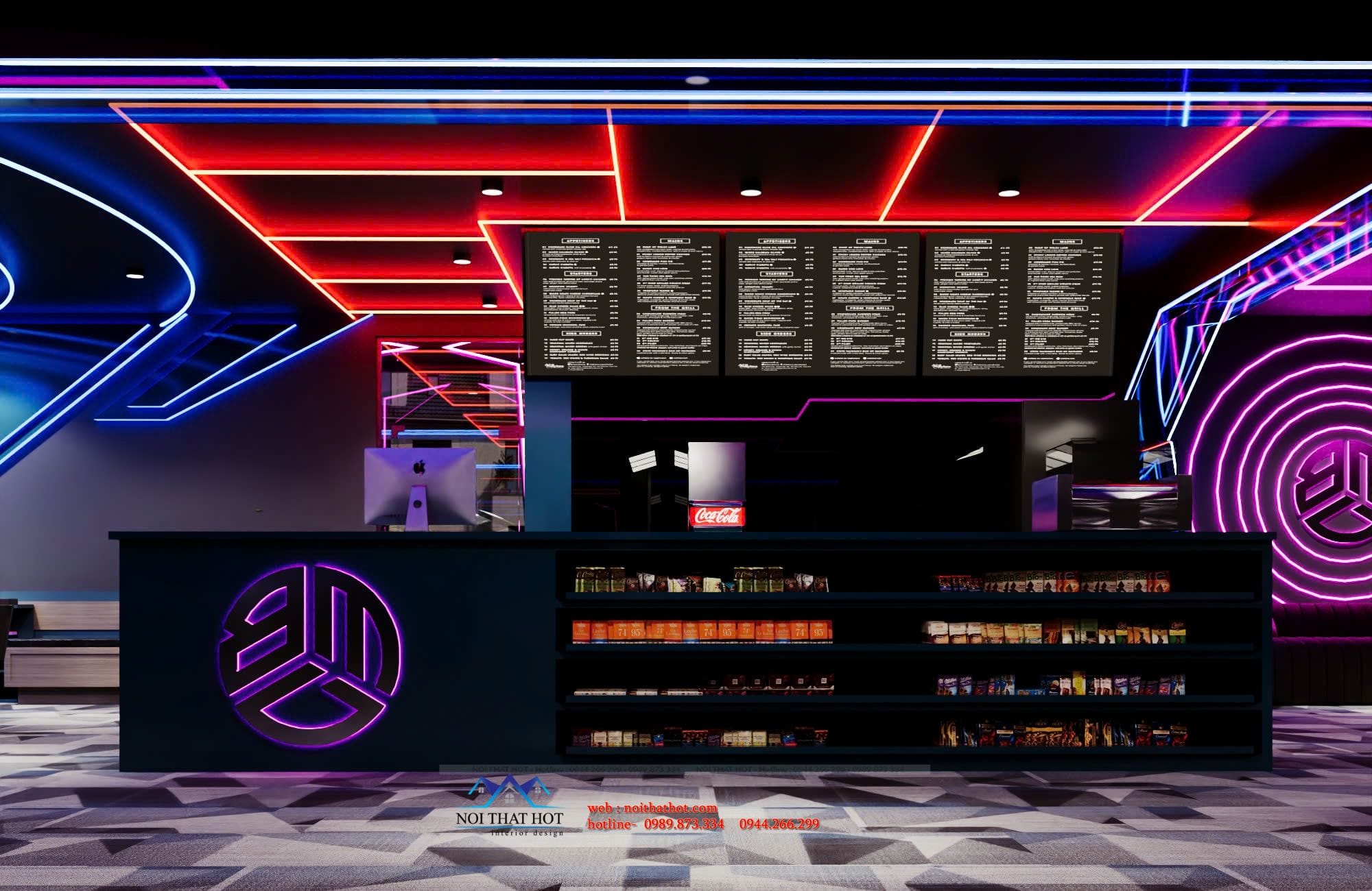 Quầy thu ngân kết hợp order đồ uống