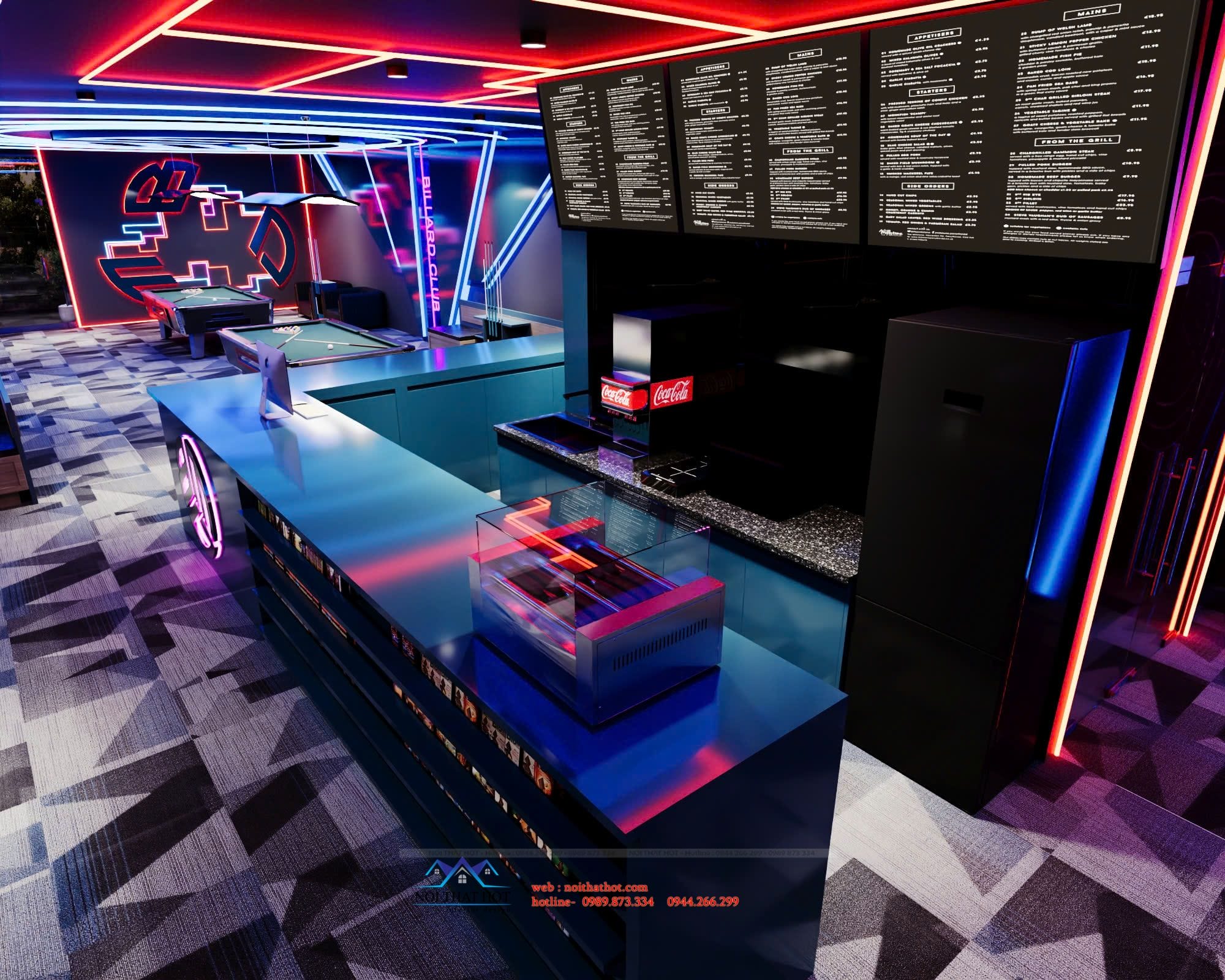 Quầy thu ngân quán bida