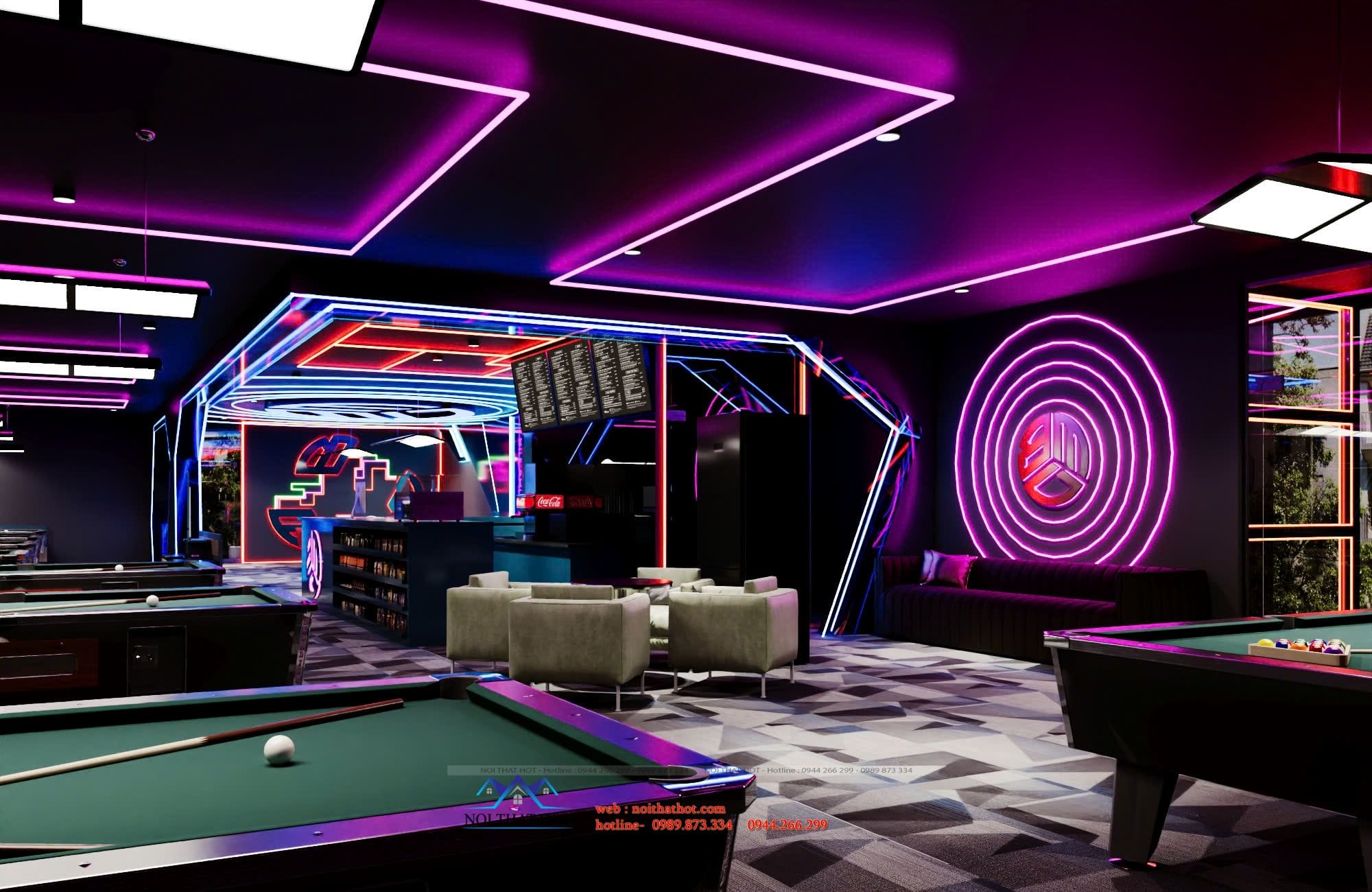 thiết kế quán bida