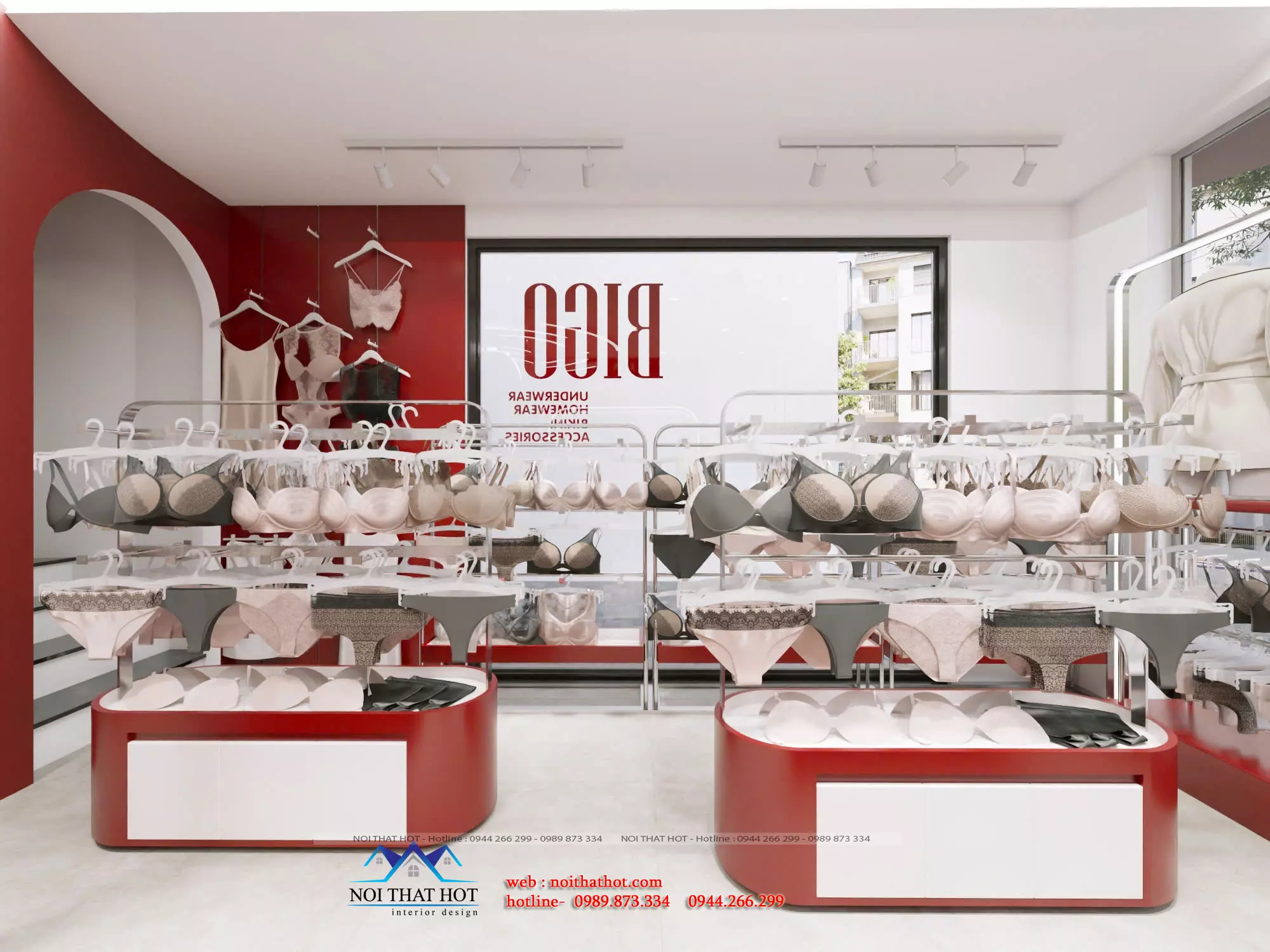 bố trí nội thất cửa hàng đồ lót