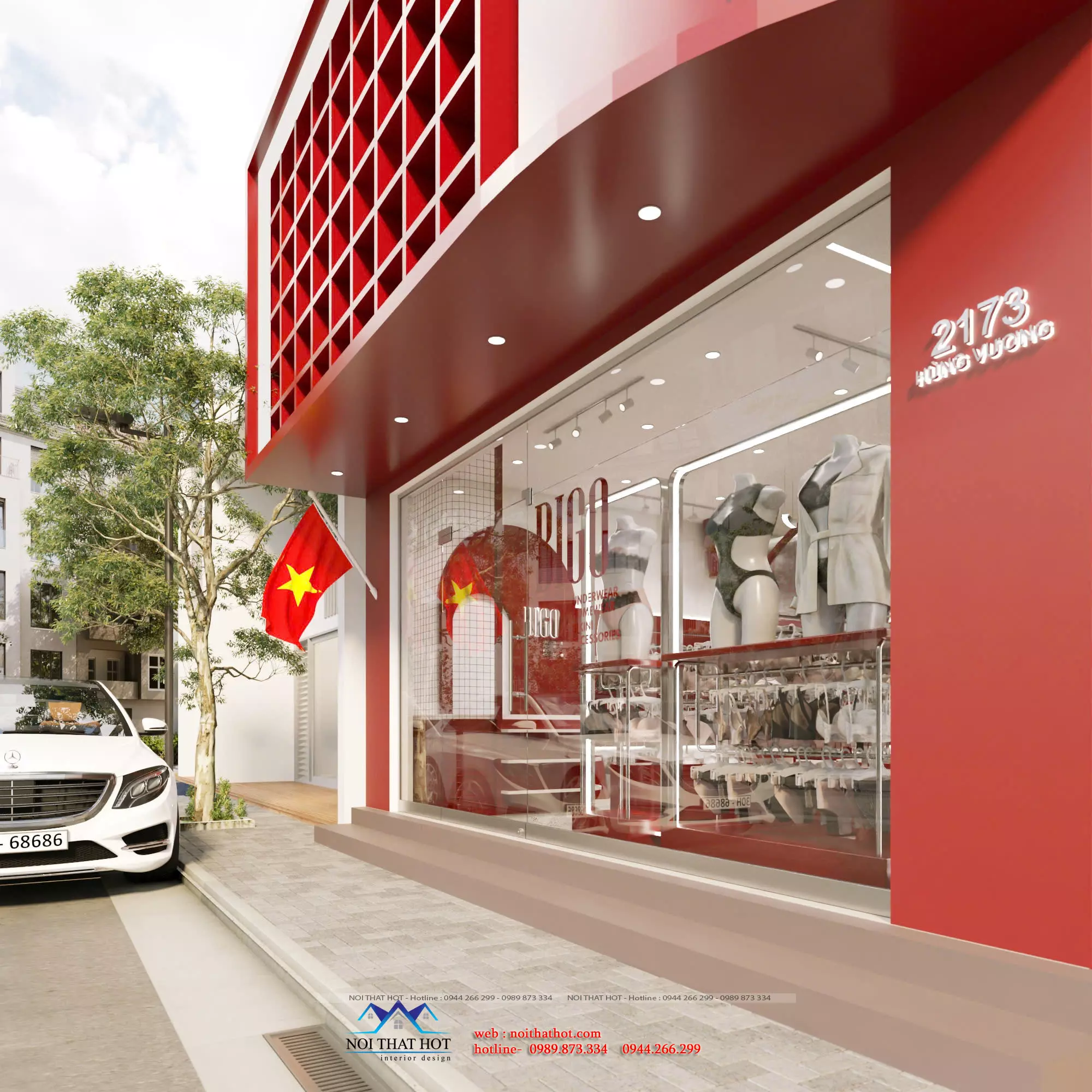 thiết kế mặt tiền shop đồ lót