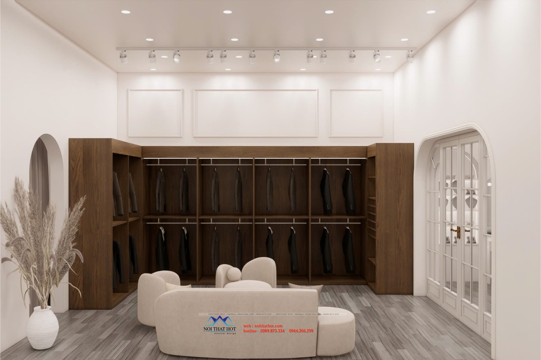 Tủ trưng bày áo vest cưới