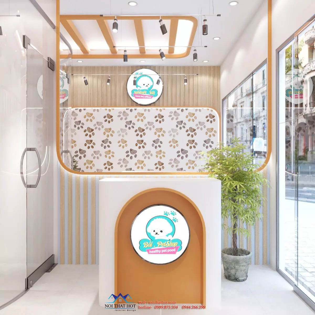 thiết kế shop spa thú cưng