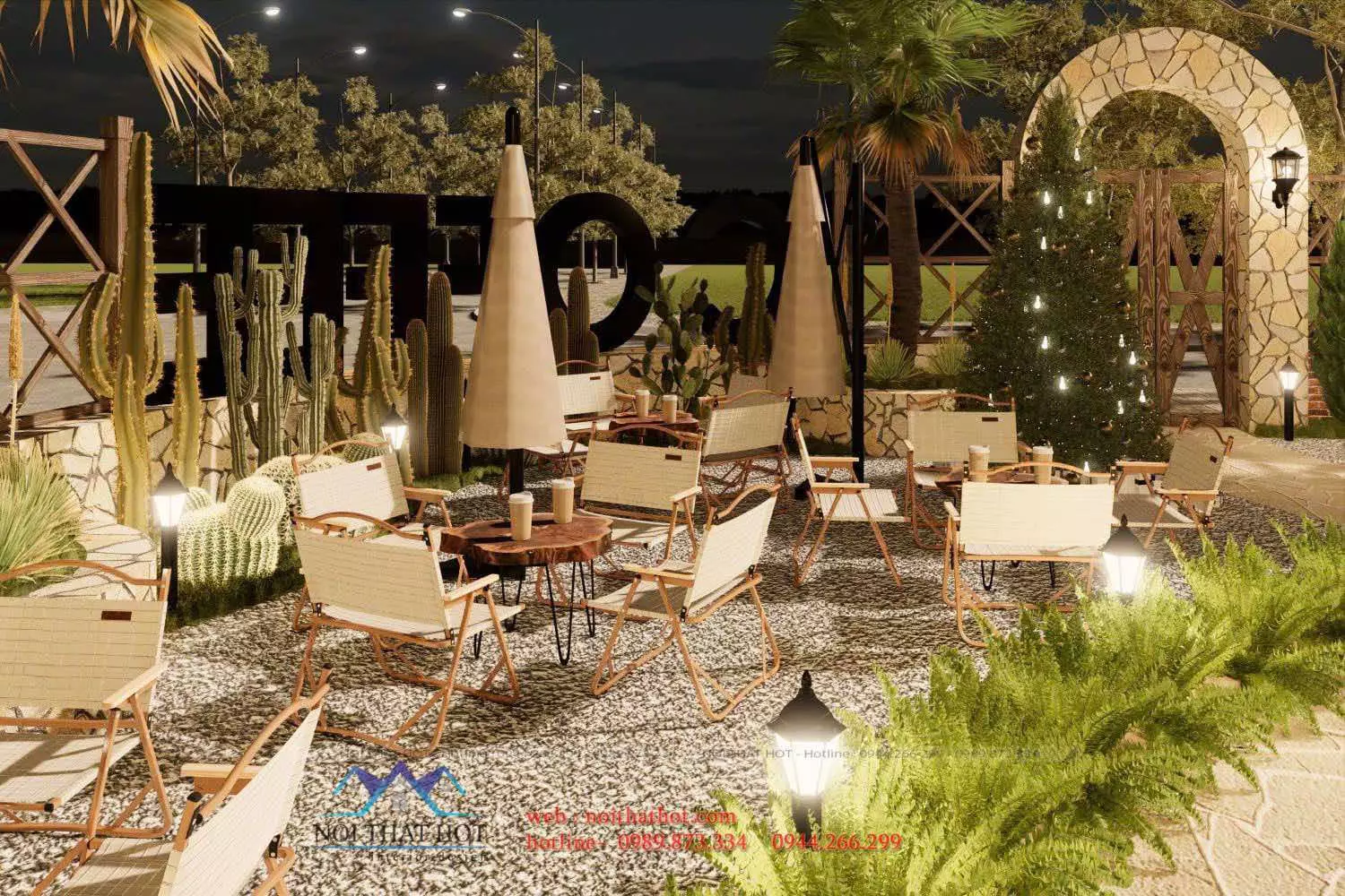 mẫu quán cafe sân vườn đẹp
