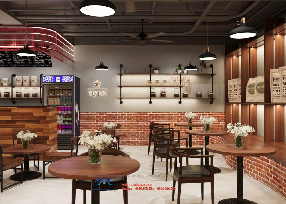thiết kế nội thất tiệm cà phê