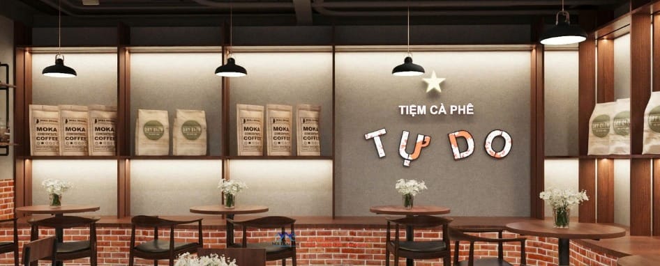 thiết kế tiệm cafe ấn tượng