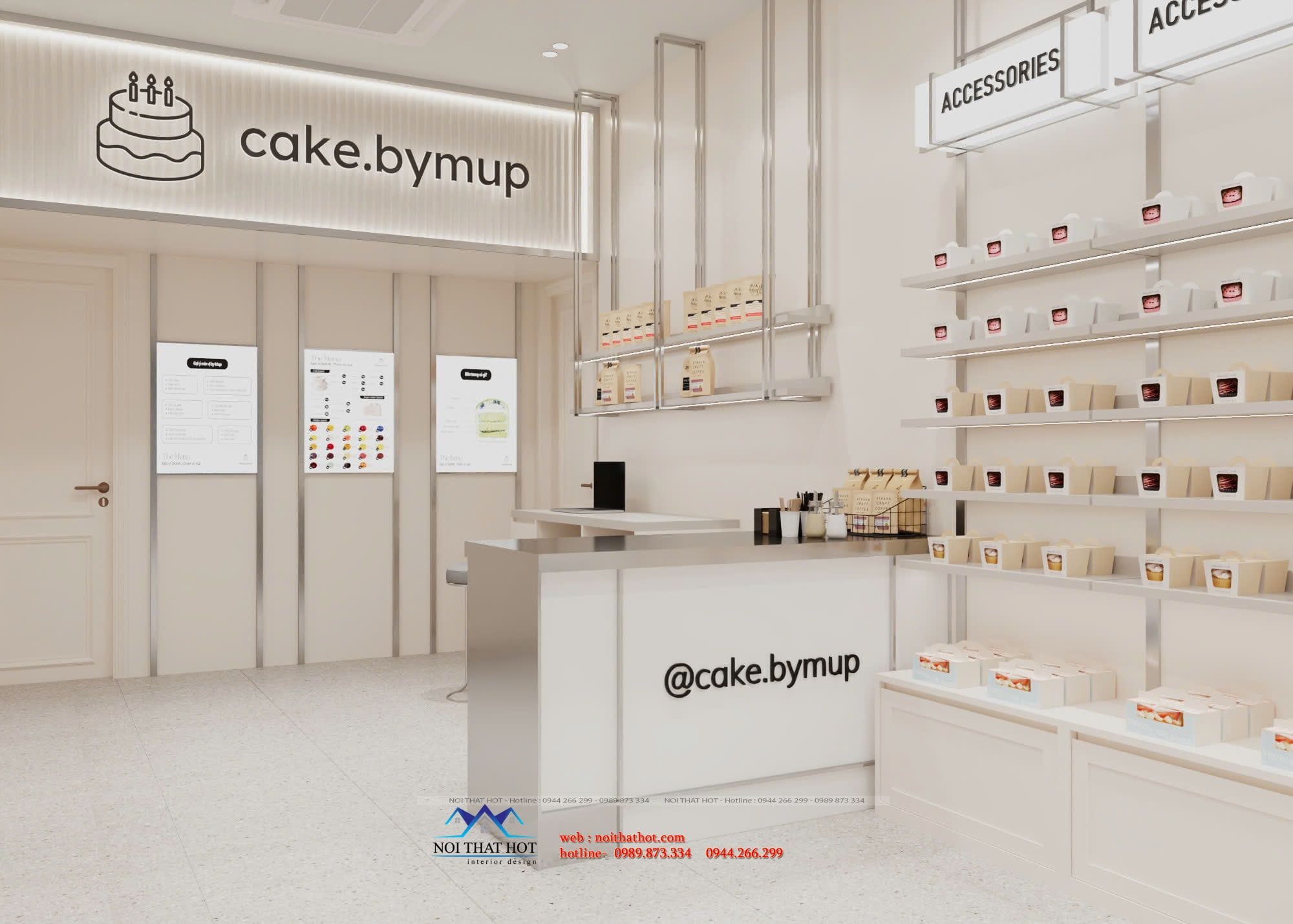 thiết kế nội thất tiệm bánh ngọt