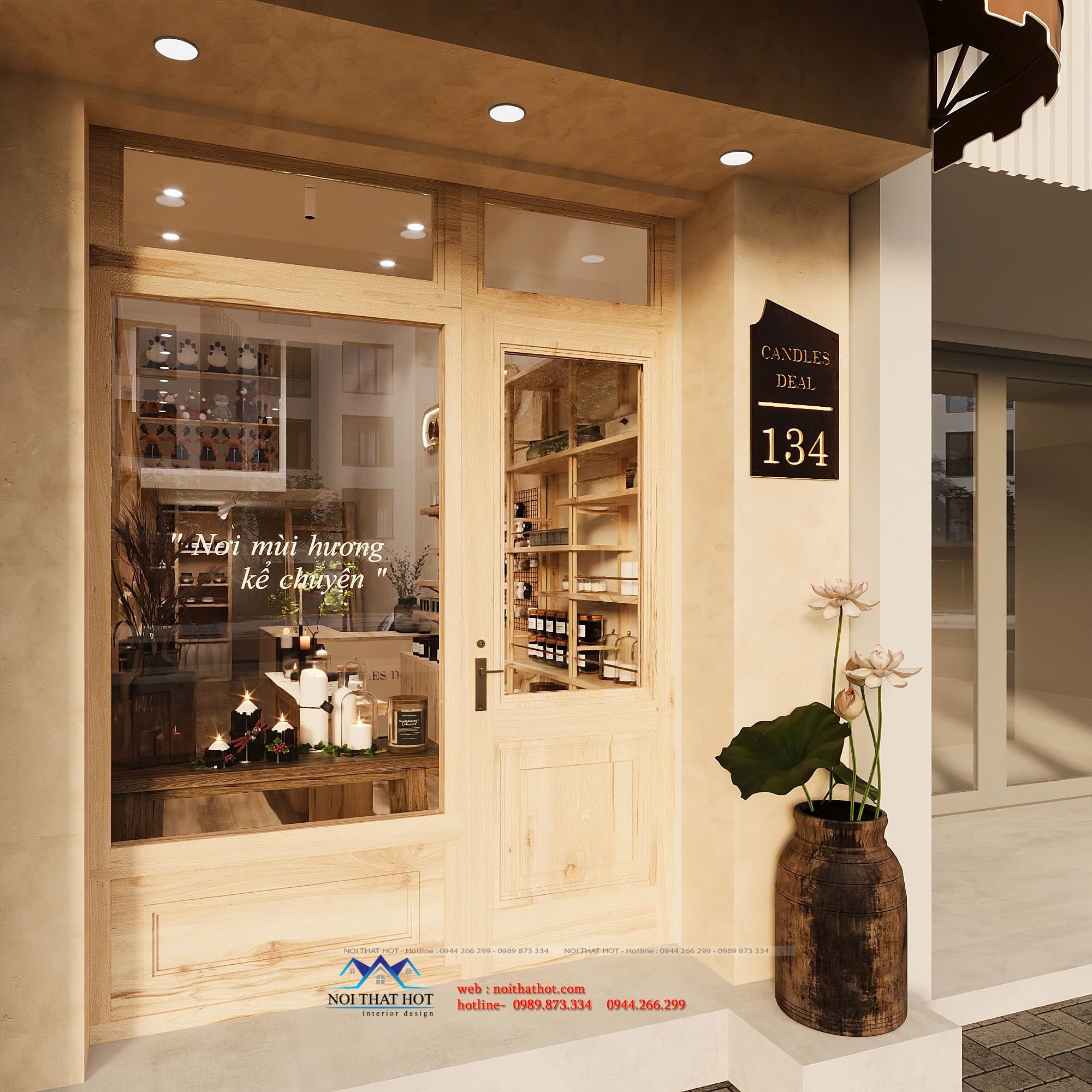 thiết kế mặt tiền shop nhỏ