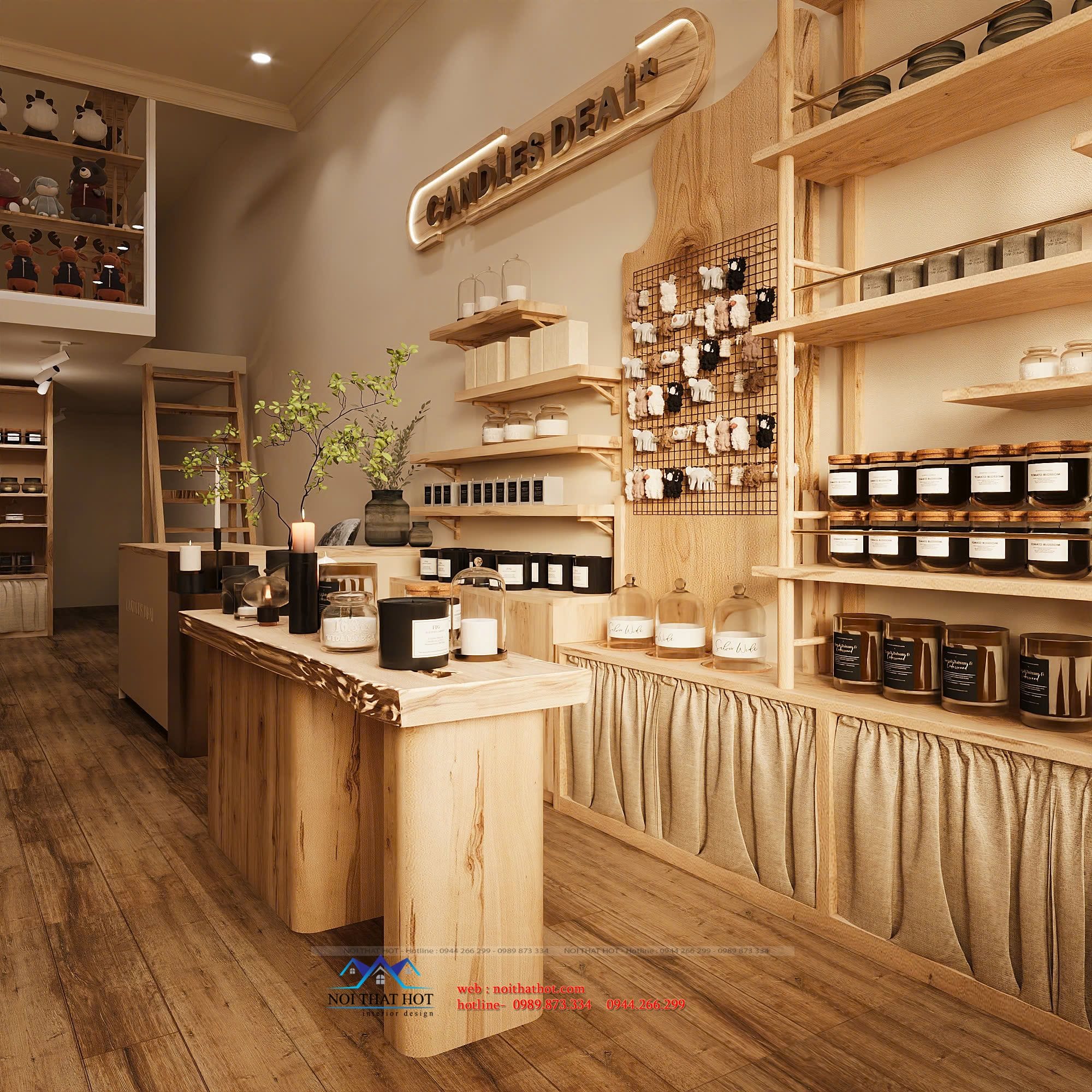 thiết kế shop nến thơm