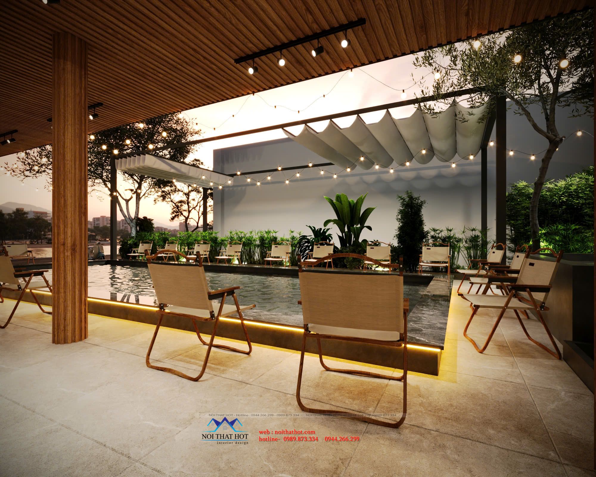 hồ câu tôm quán cafe