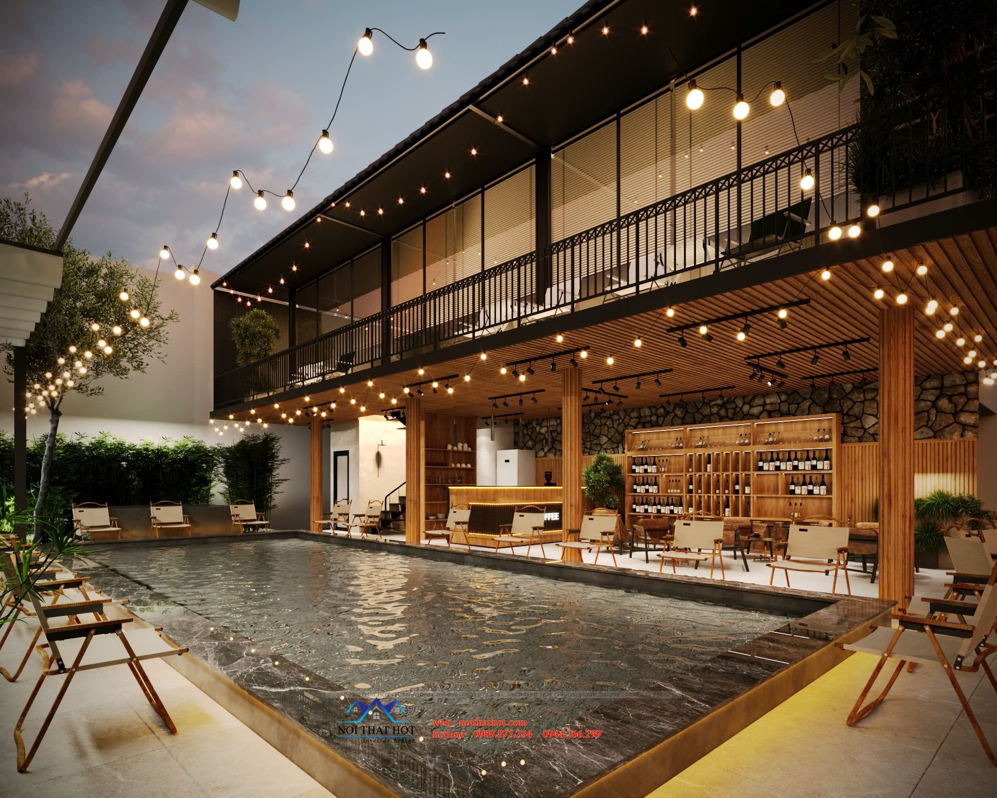 thiết kế quán cafe câu tôm