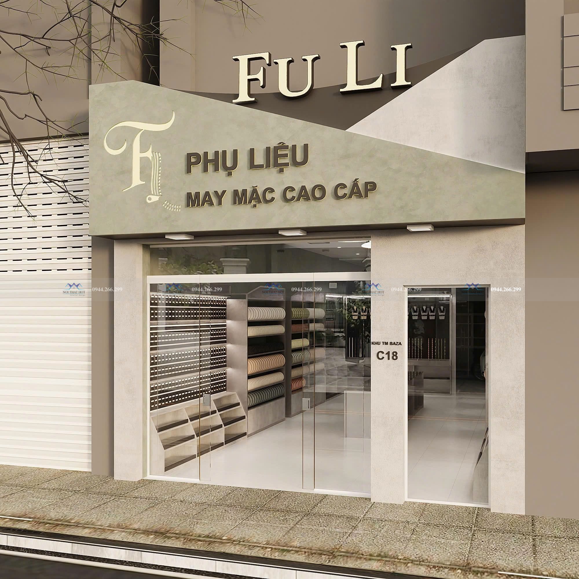 thiết kế mặt tiền shop phụ kiện may mặc