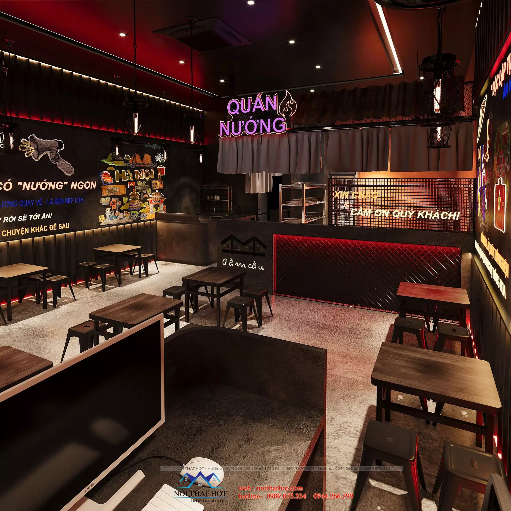 thiết kế ánh sáng cho nhà hàng