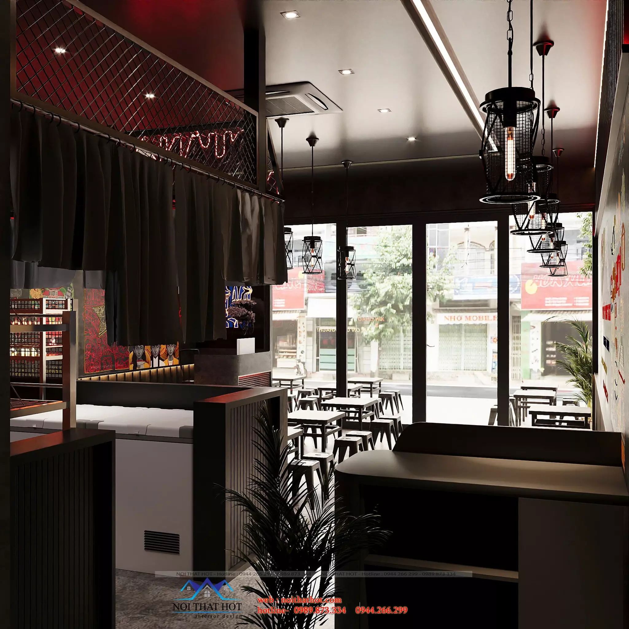 thiết kế nội thất quán ăn