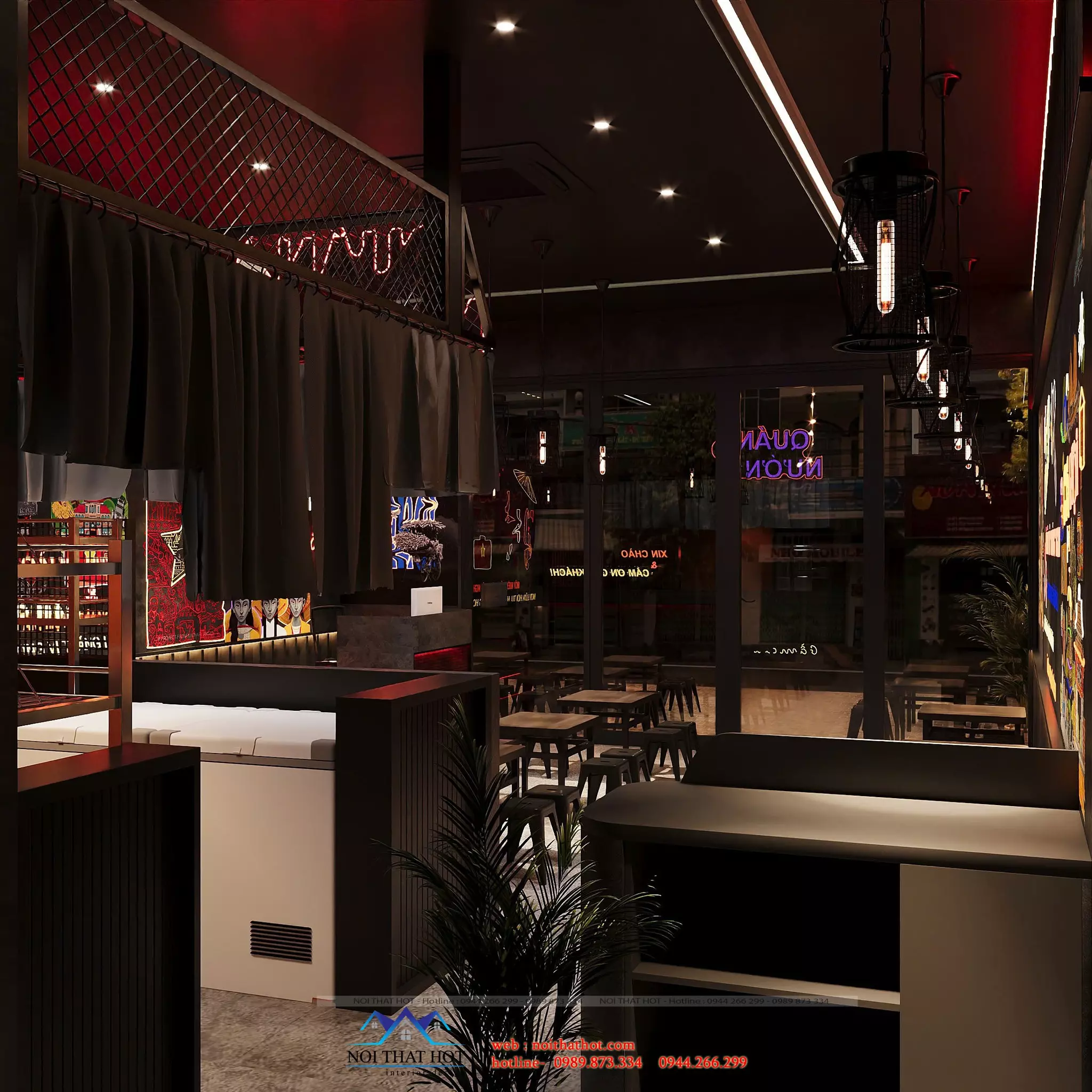 thiết kế nội thất quán ăn đẹp