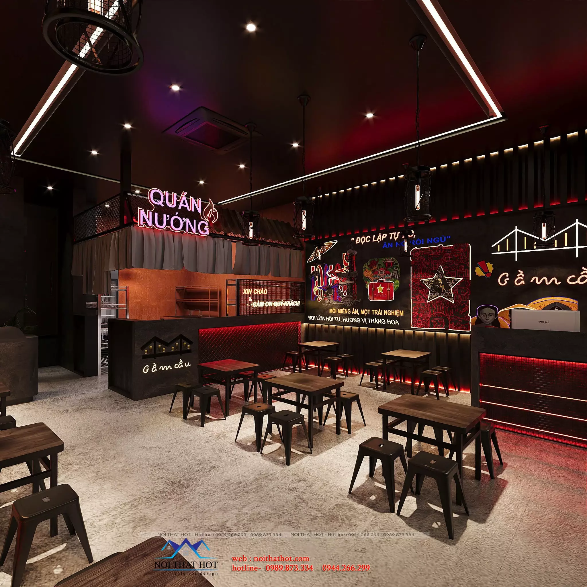 thiết kế quán ăn nhỏ