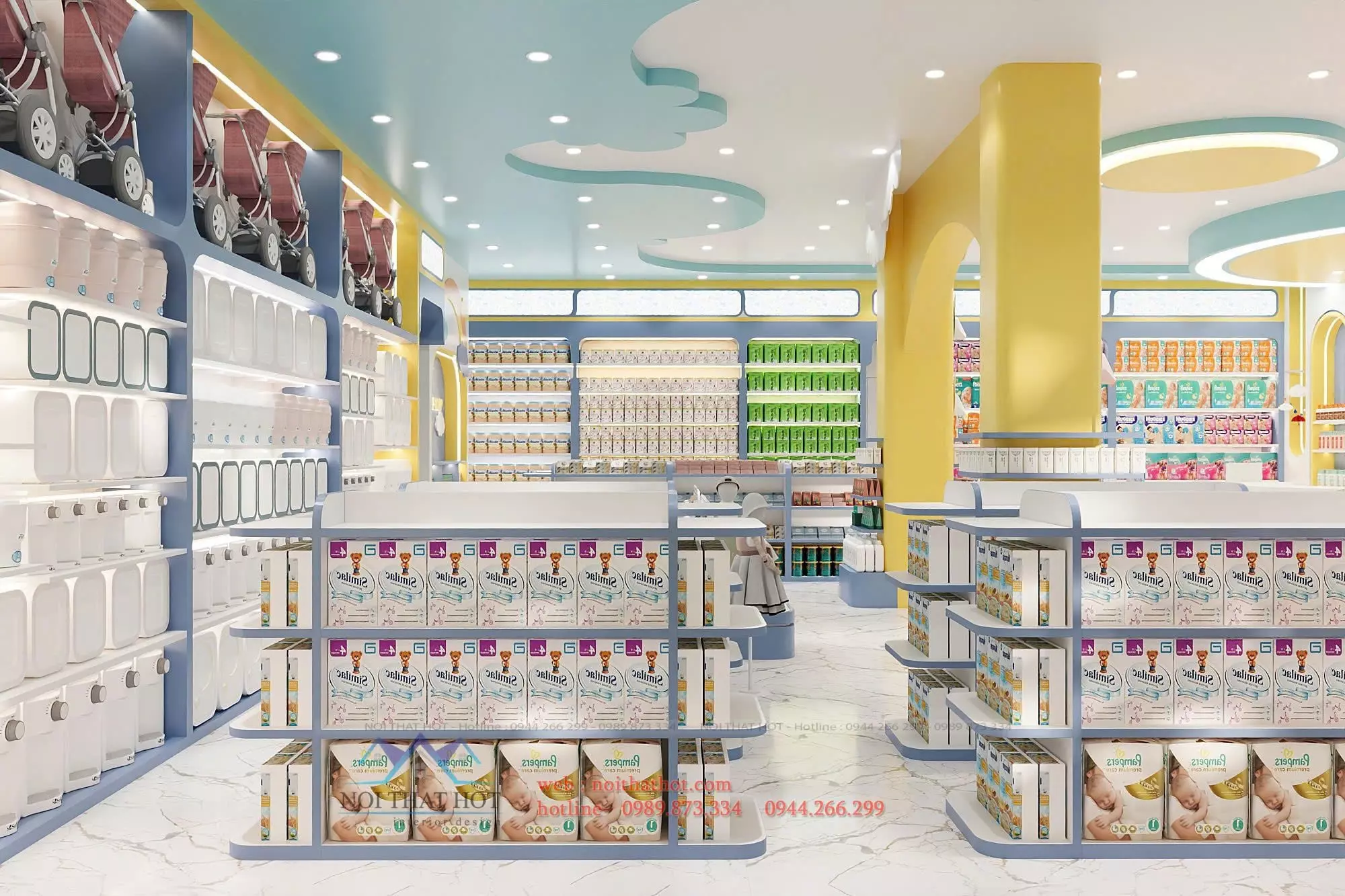 trang trí shop mẹ và bé
