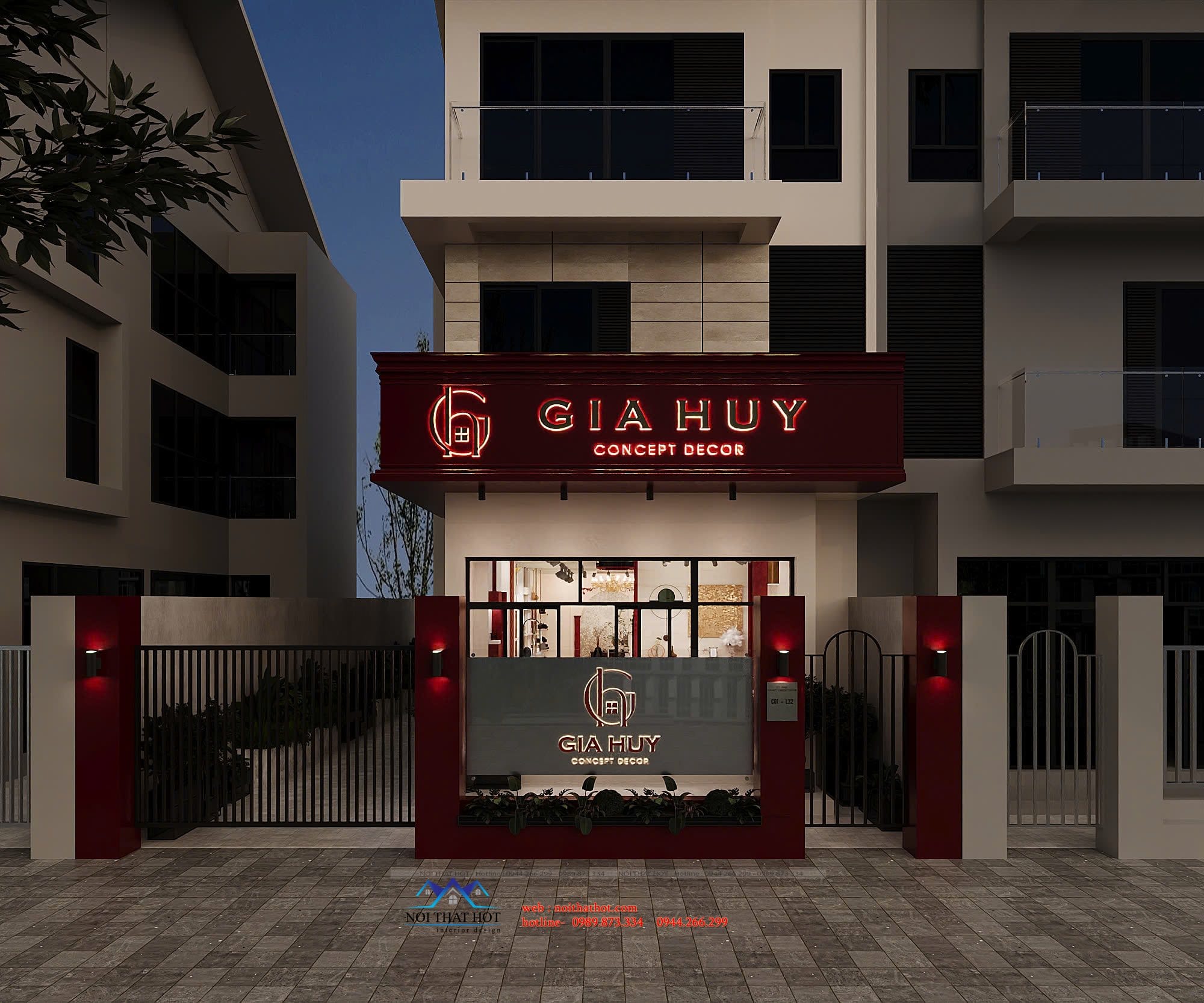 thiết kế mặt tiền cửa hàng