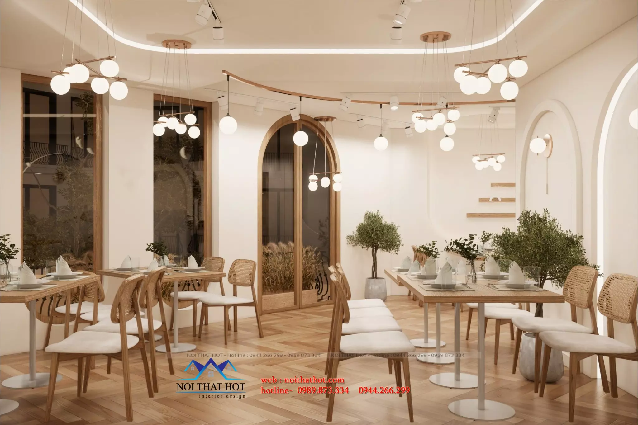thiết kế nội thất nhà hàng