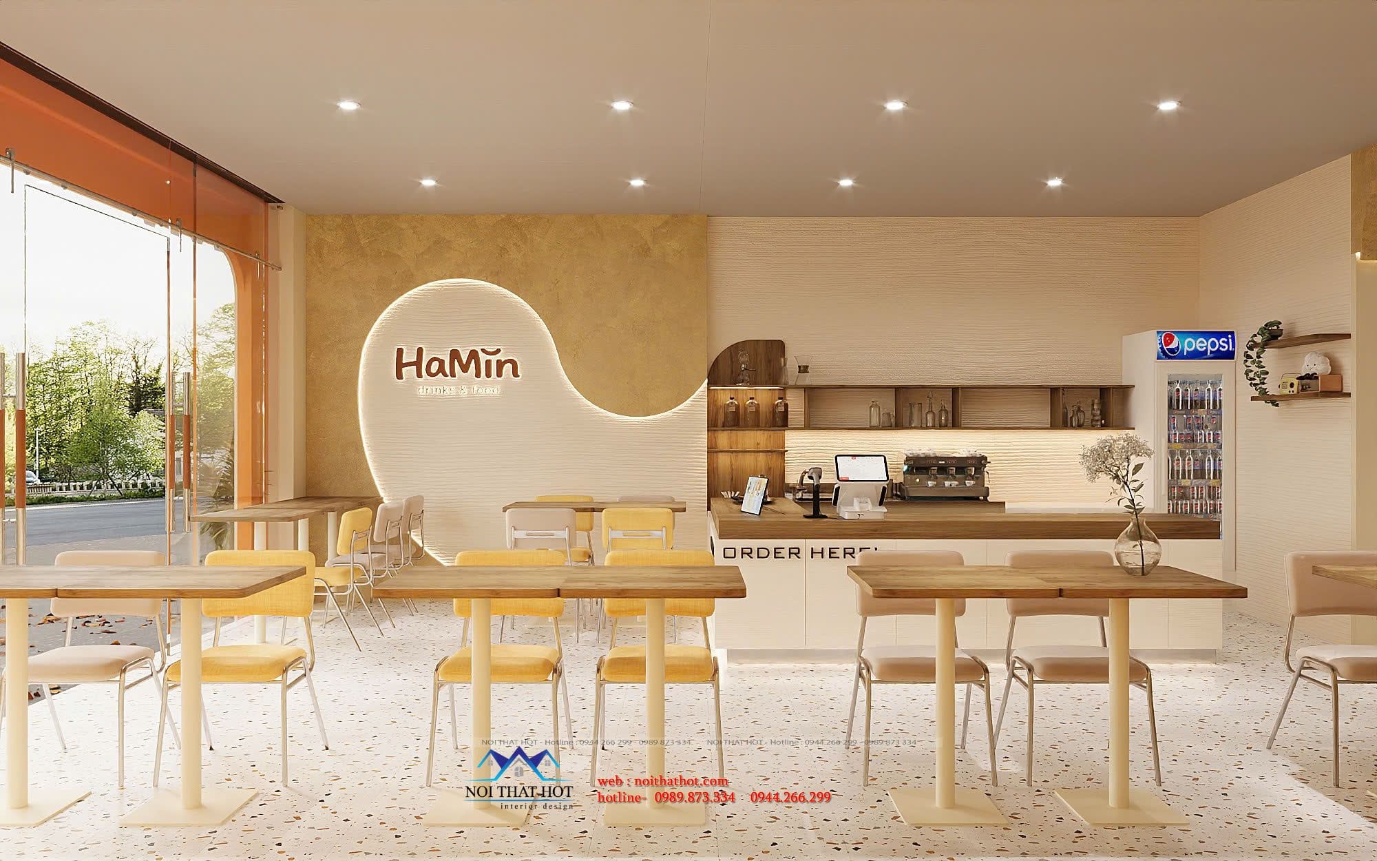 vách logo cửa hàng