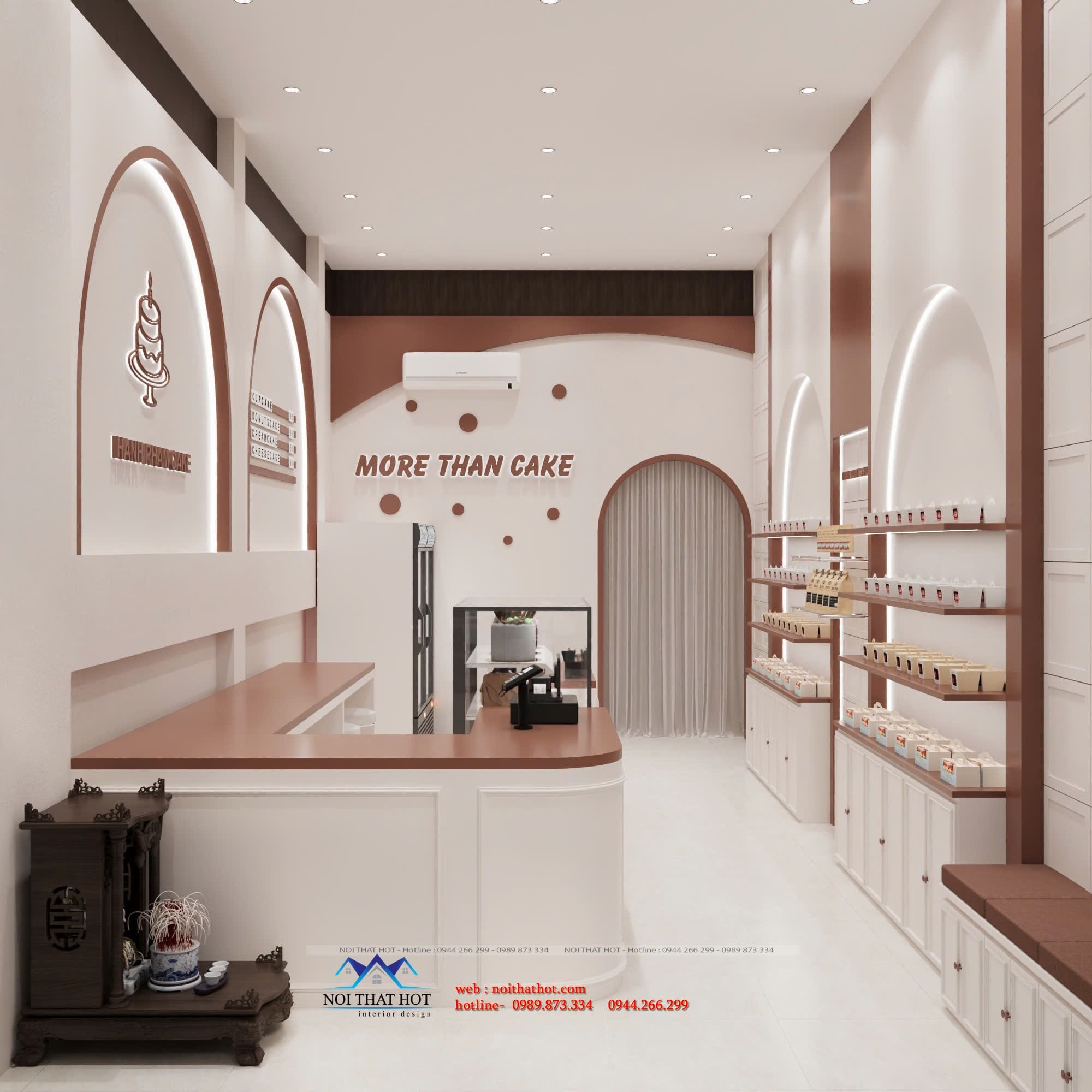 thiết kế cửa hàng bánh kem
