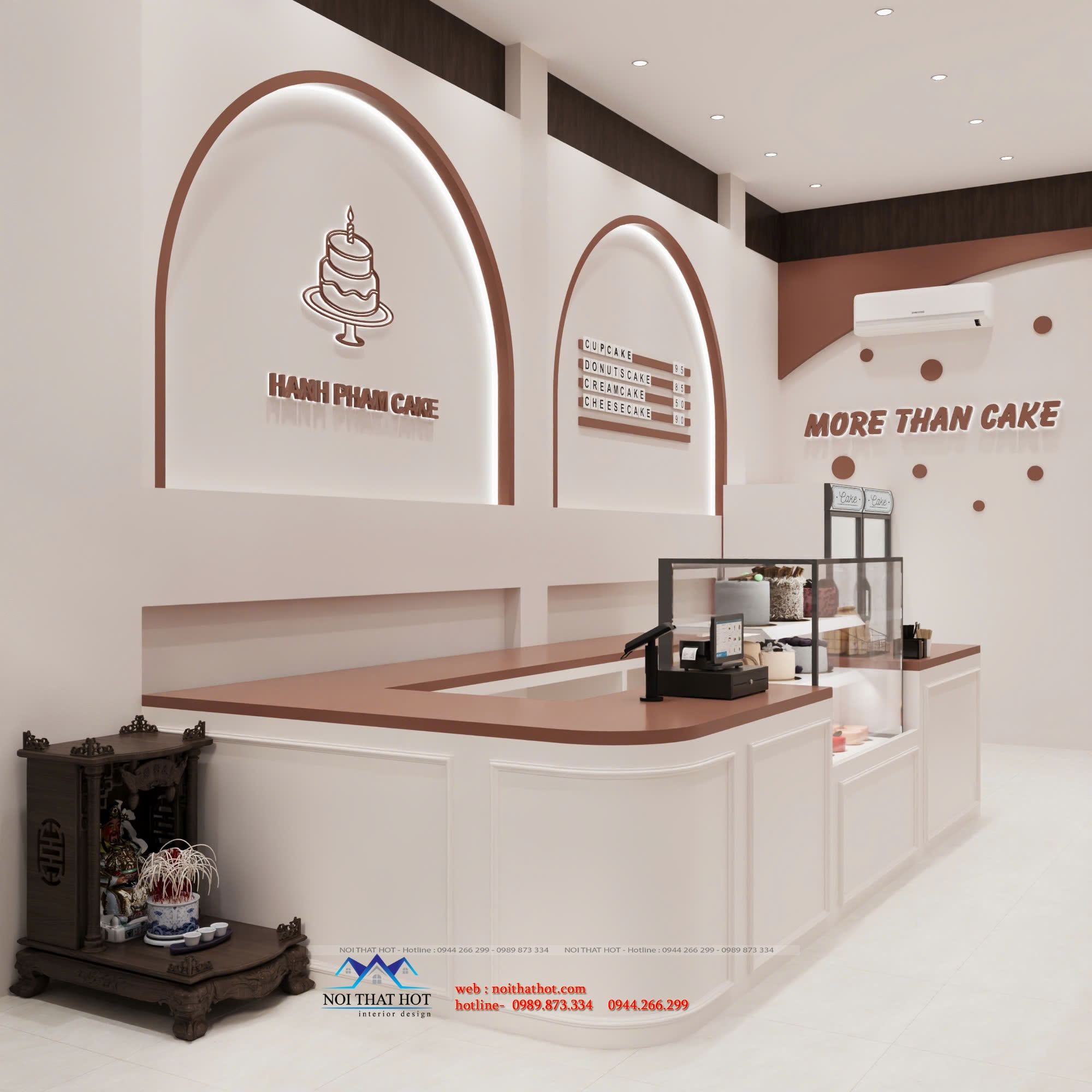 thiết kế shop bánh kem