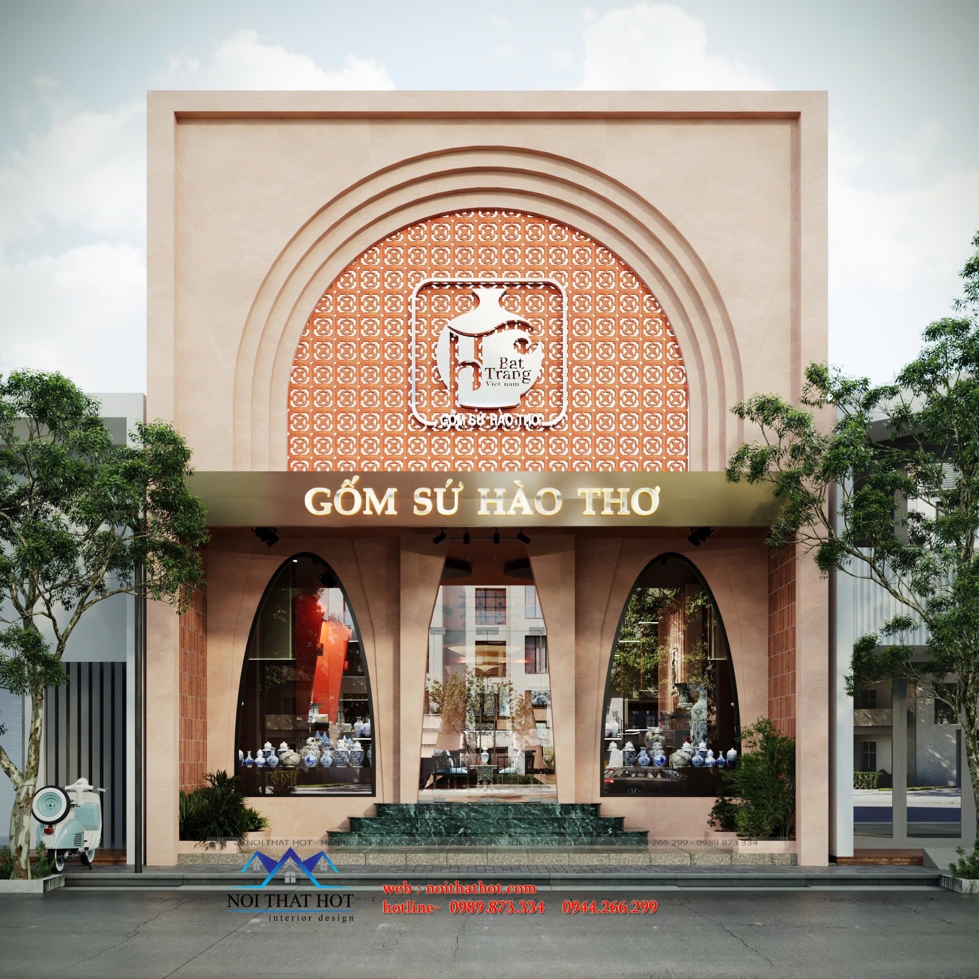 thiết kế mặt tiền showroom