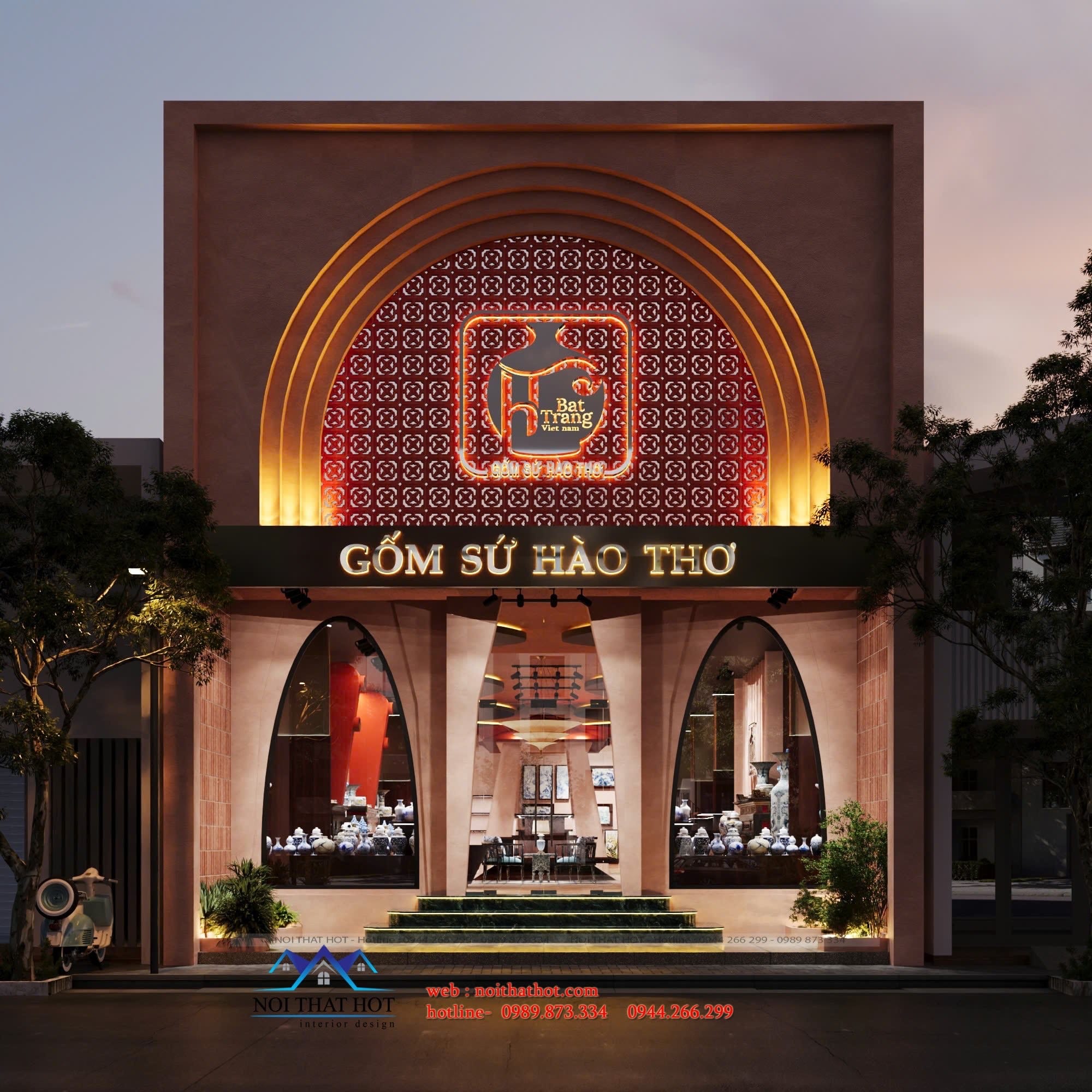 thiết kế showroom gốm sứ