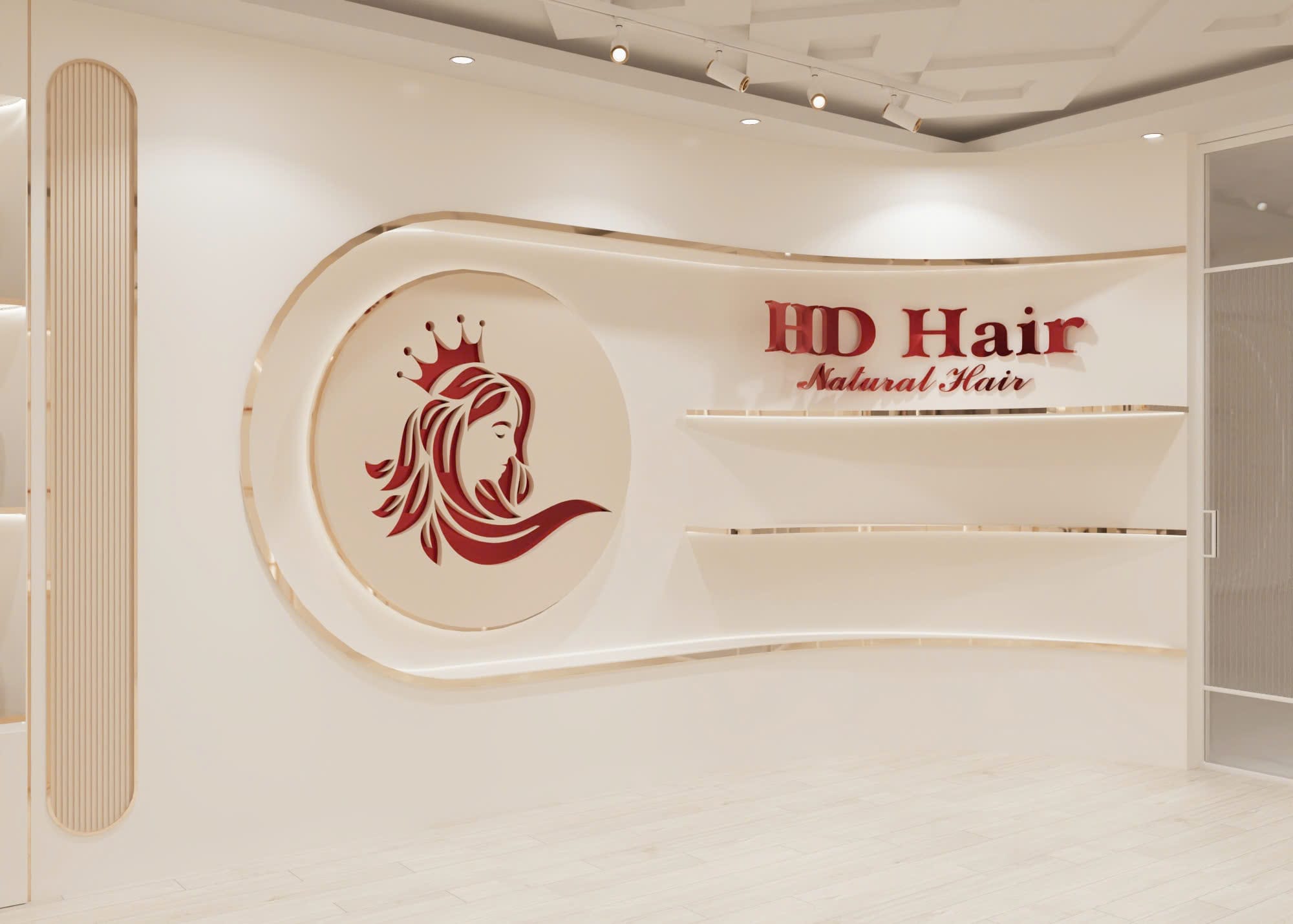 vách logo đẹp salon tóc