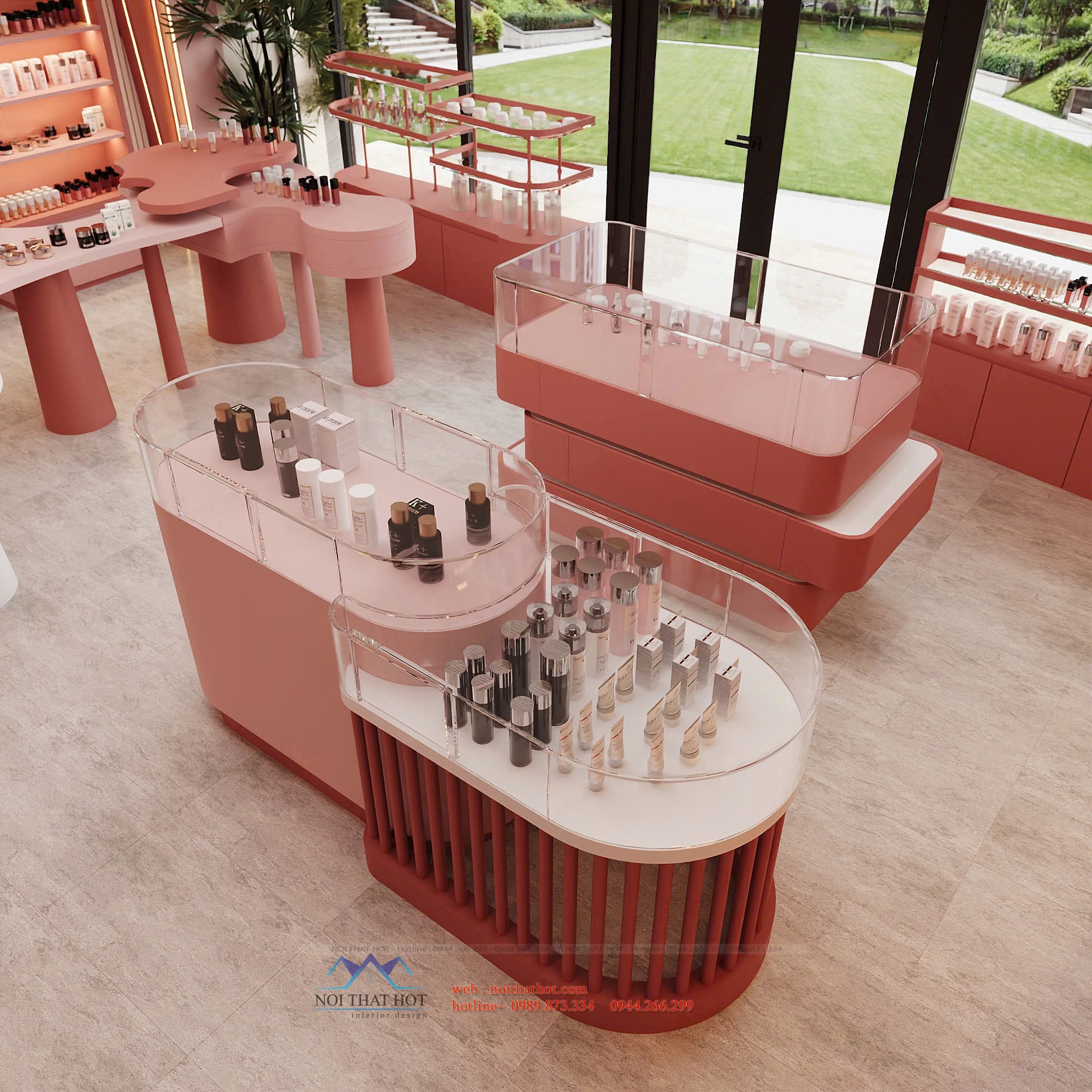 nội thất shop mỹ phẩm