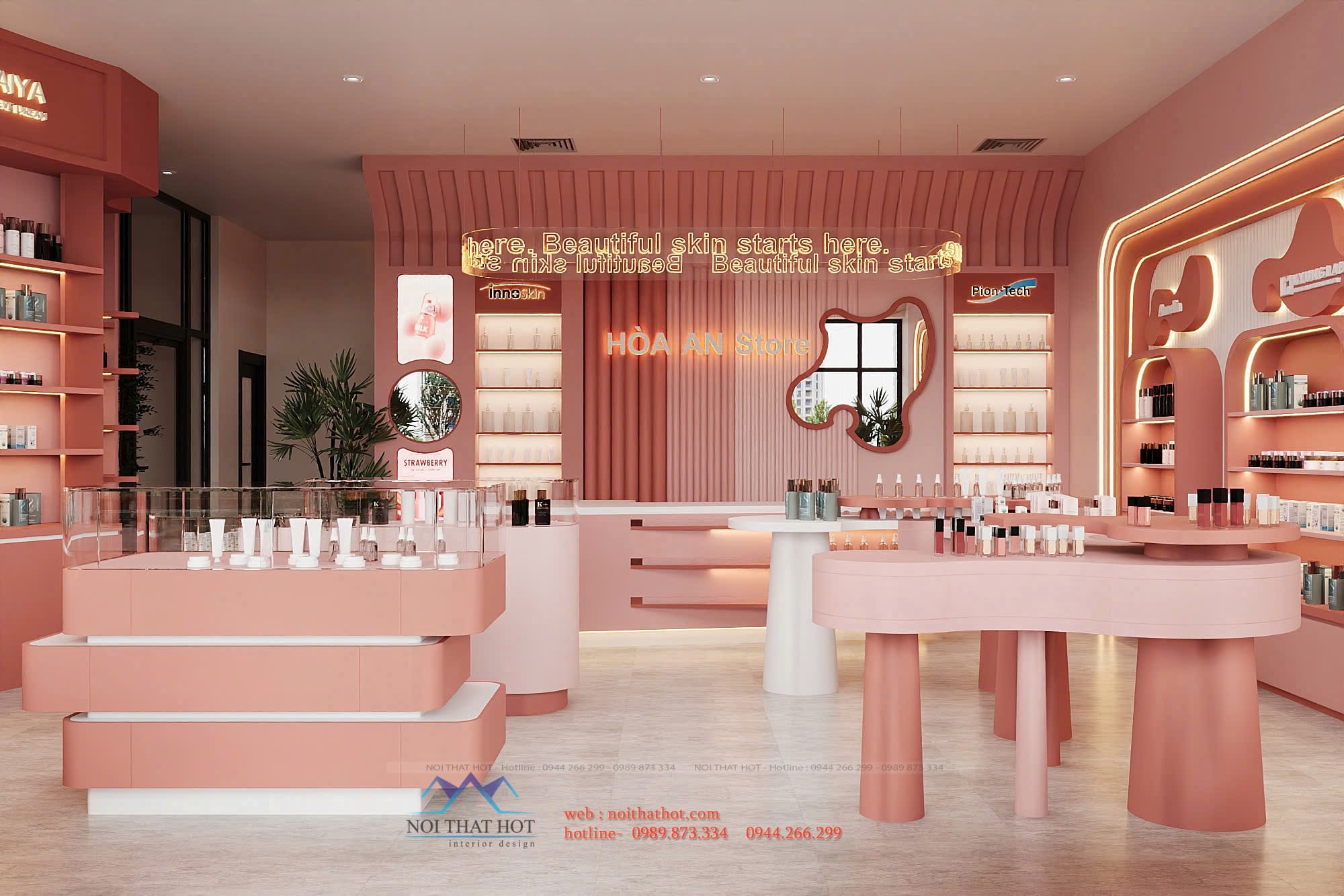 thiết kế shop mỹ phẩm