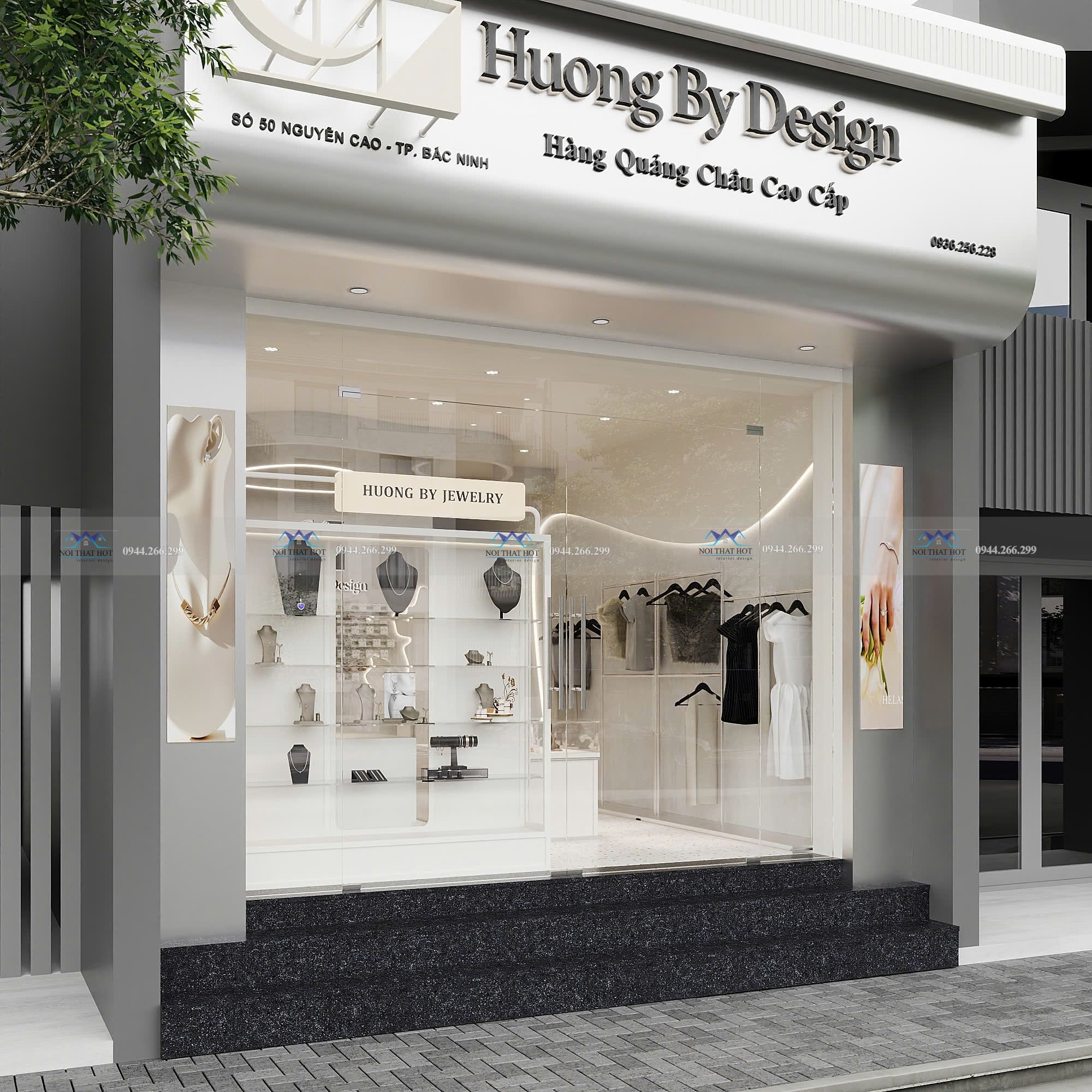 thiết kế mặt tiền shop thời trang