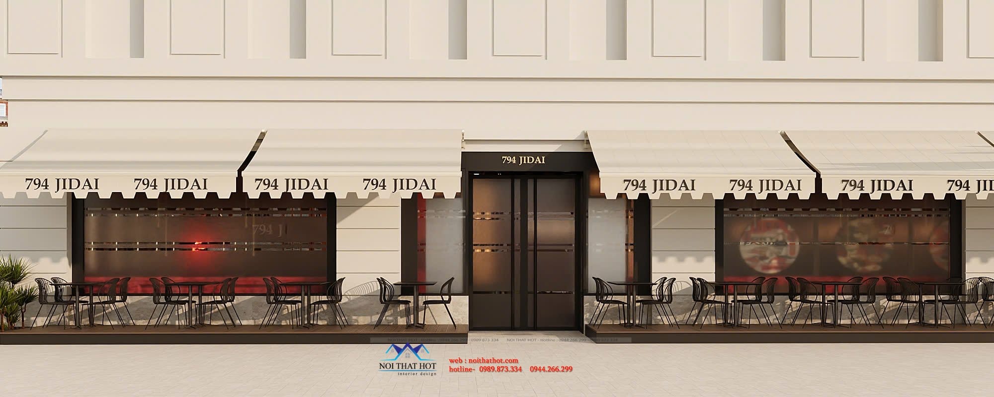 thiết kế mặt tiền nhà hàng