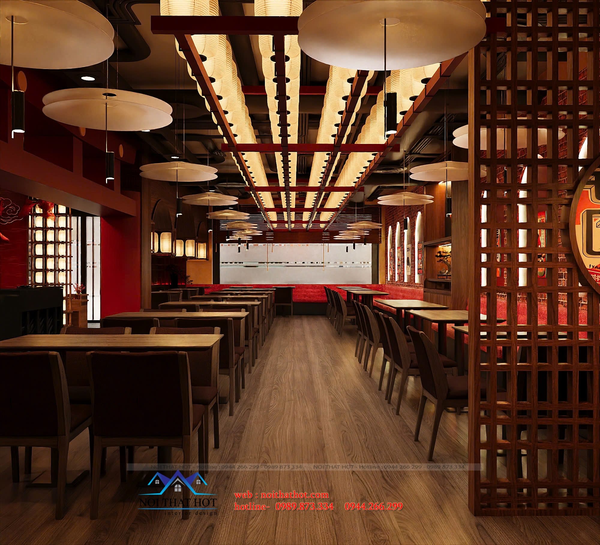 bài trí nội thất nhà hàng