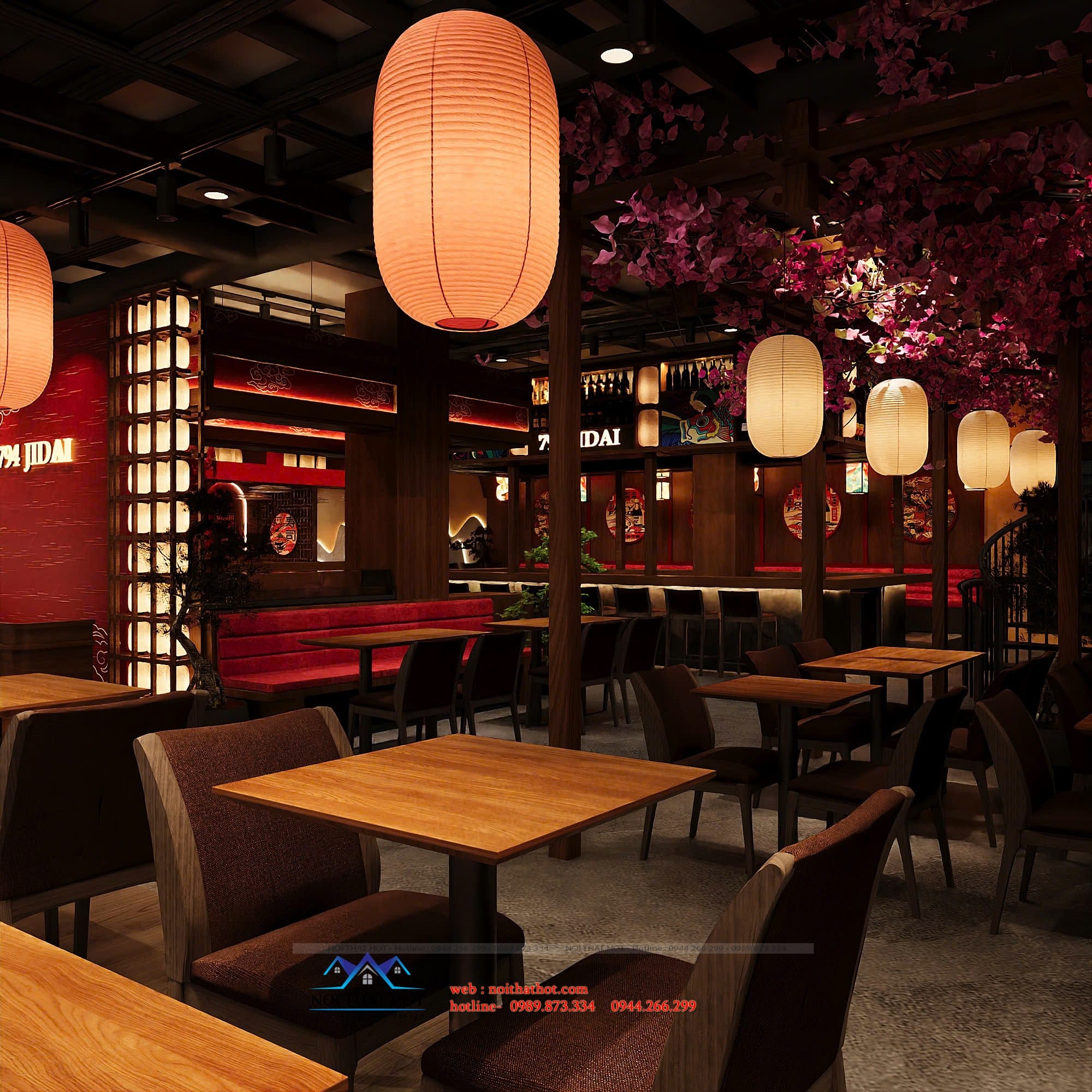 mẫu thiết kế nhà hàng nhật