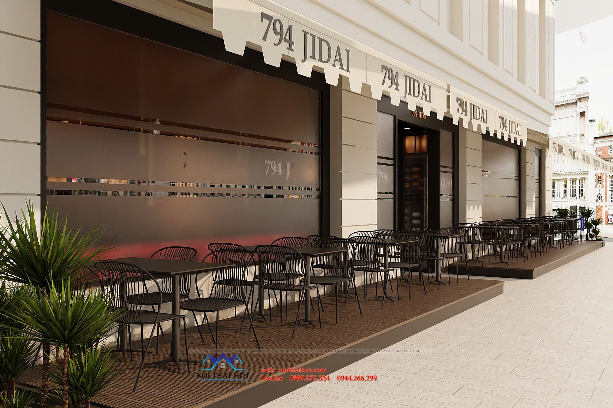 thiết kế mặt tiền nhà hàng
