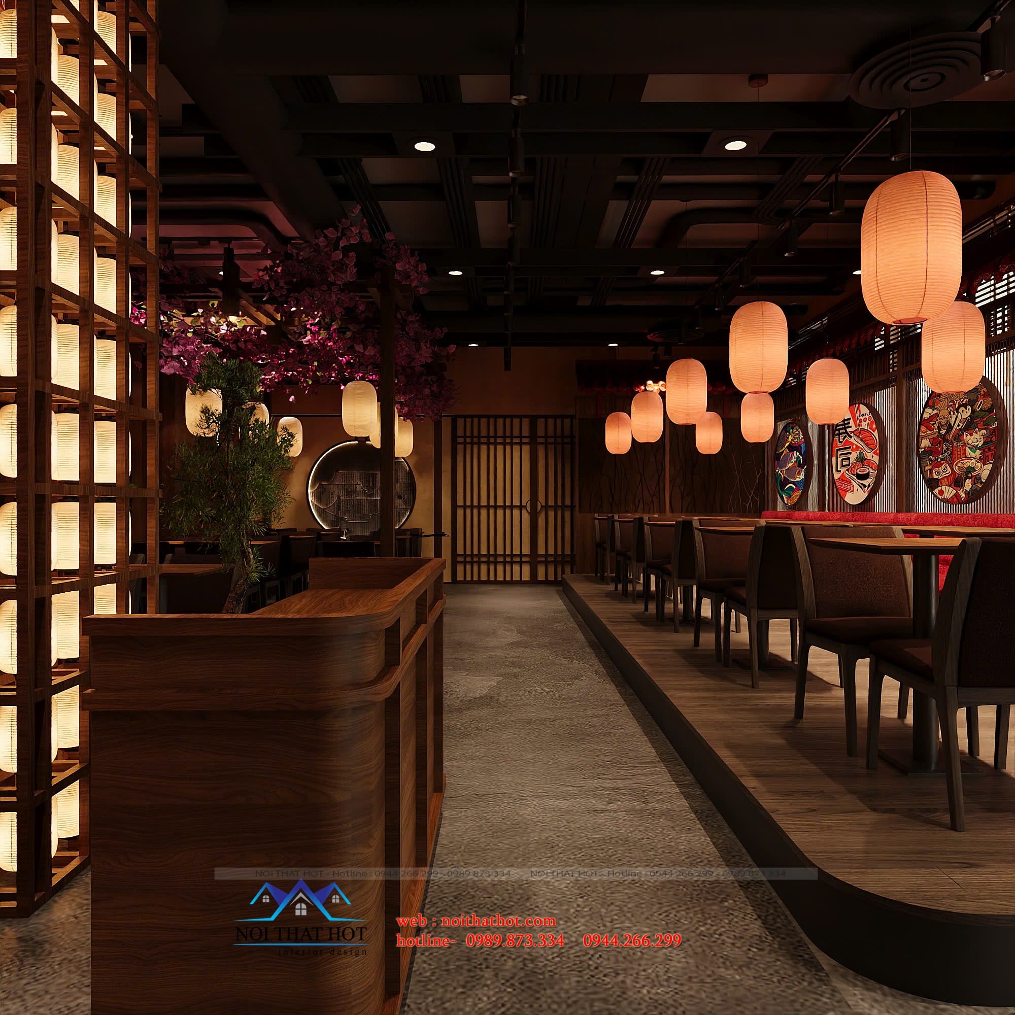 thiết kế nhà hàng phong cách đông á