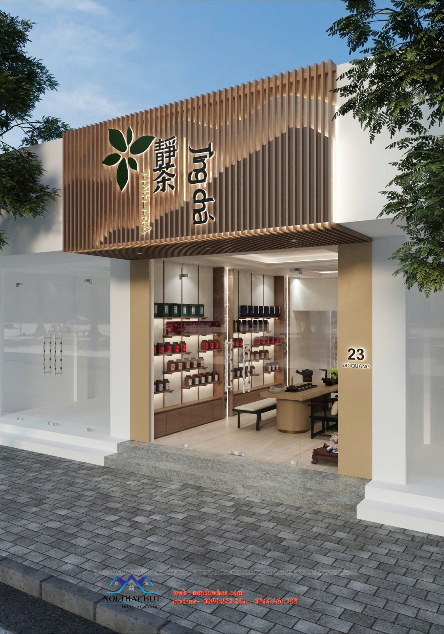 thiết kế mặt tiền cửa hàng