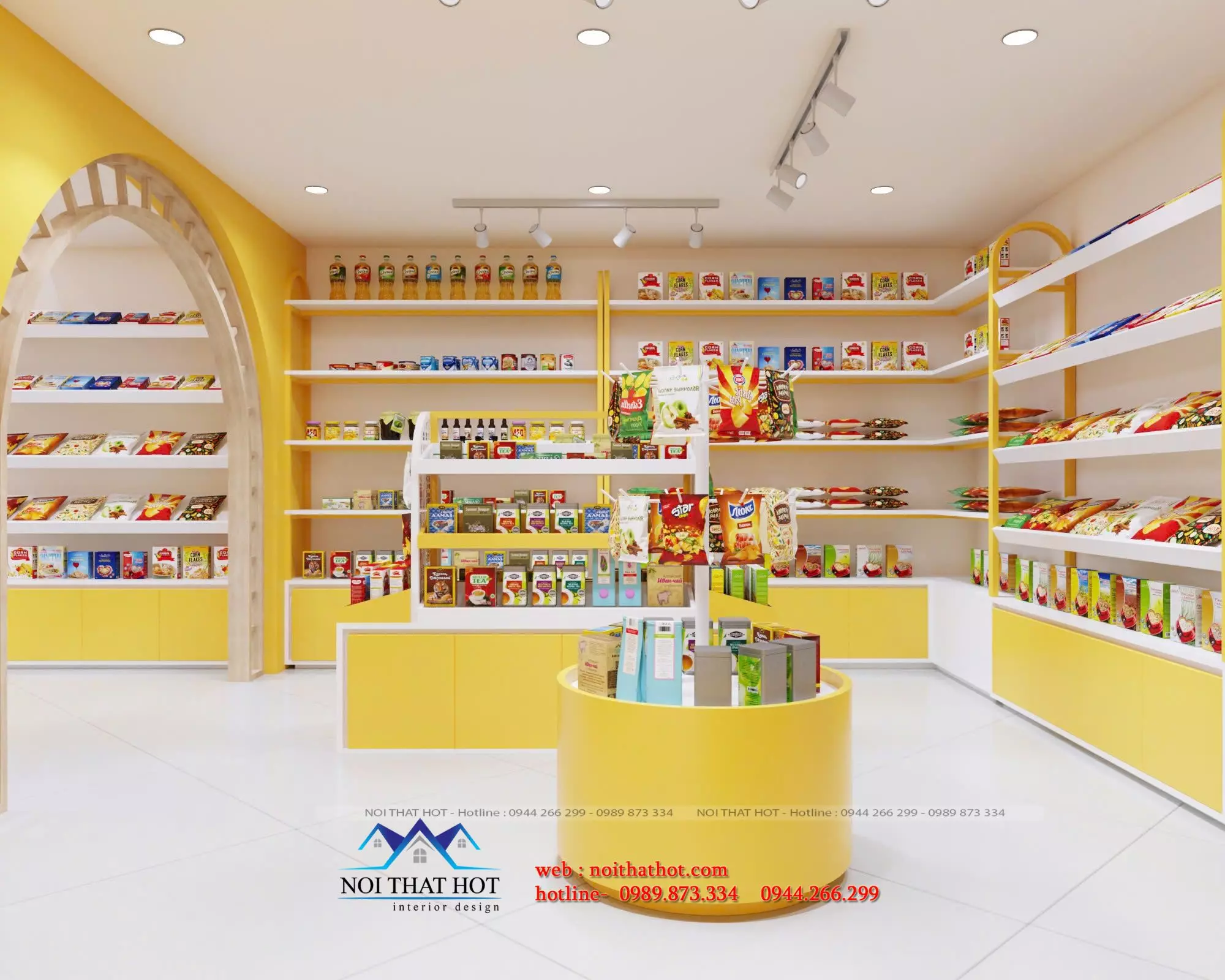 Nội thất có thiết kế đa dạng, đẹp mắt phù hợp với các bạn trẻ thiết kế tiệm đồ ăn vặt đẹp